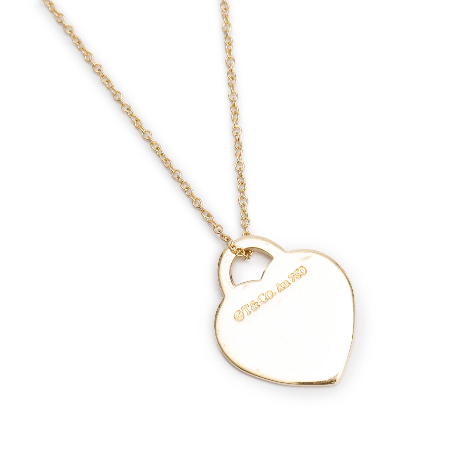 Tiffany & Co. 18k Yellow Gold Return to Tiffany Small Heart Tag Pendant Necklace w/ Box