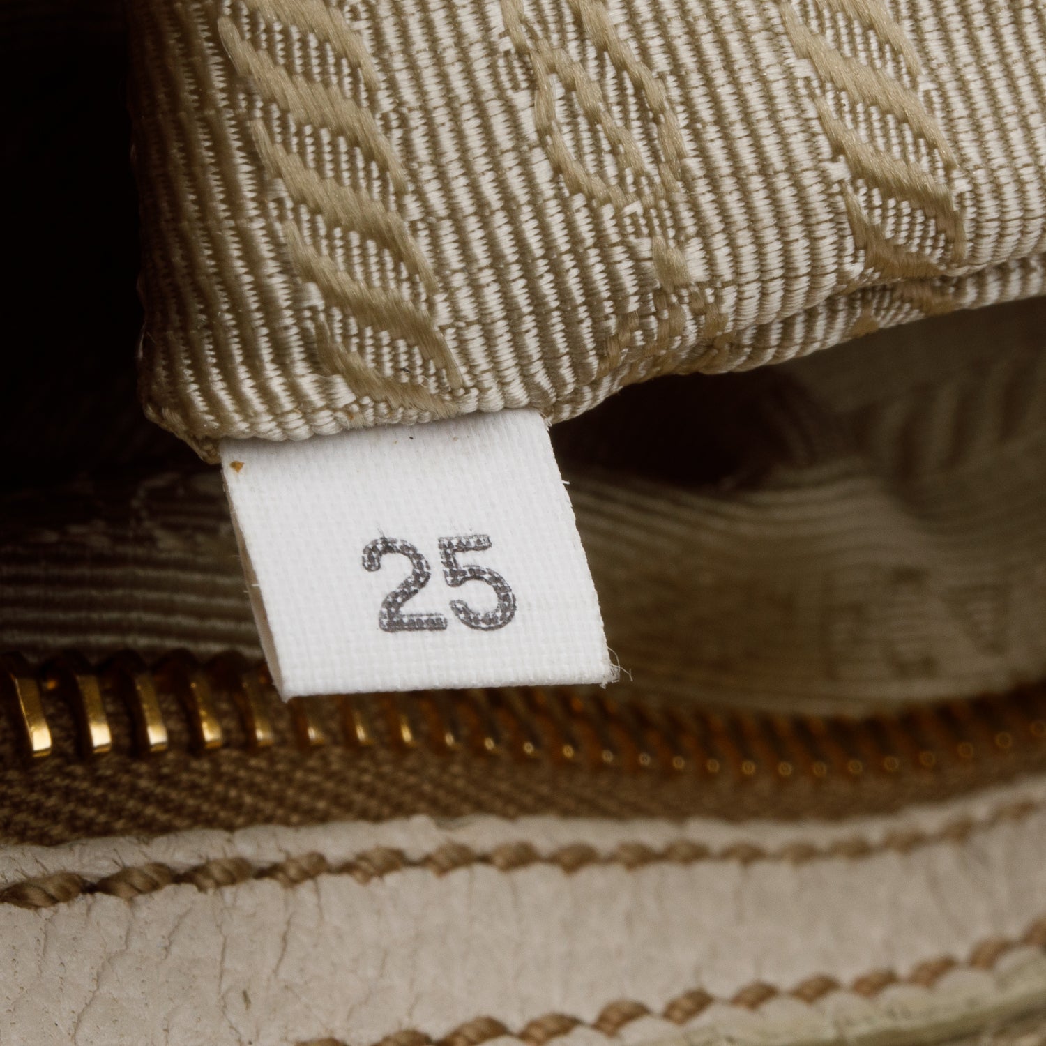 Prada Beige Cervo Pleats Small Shoulder Bag