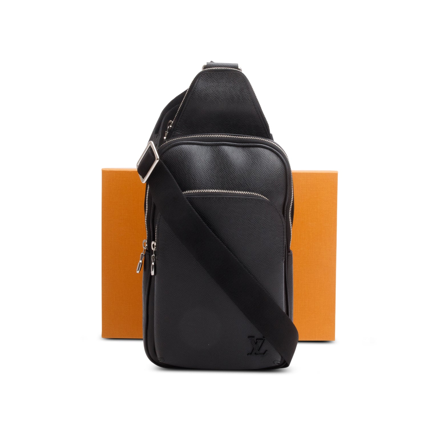 Louis Vuitton Black Taiga Leather Sac Avenue Slingback NM w/ Box