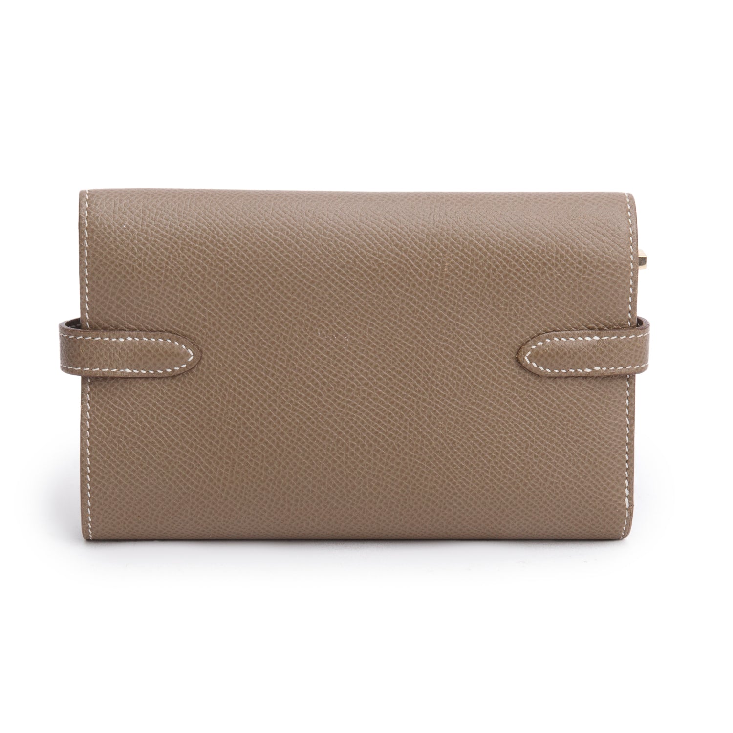 Hermes Etoupe Epsom Leather Medium Kelly Wallet w/ Box