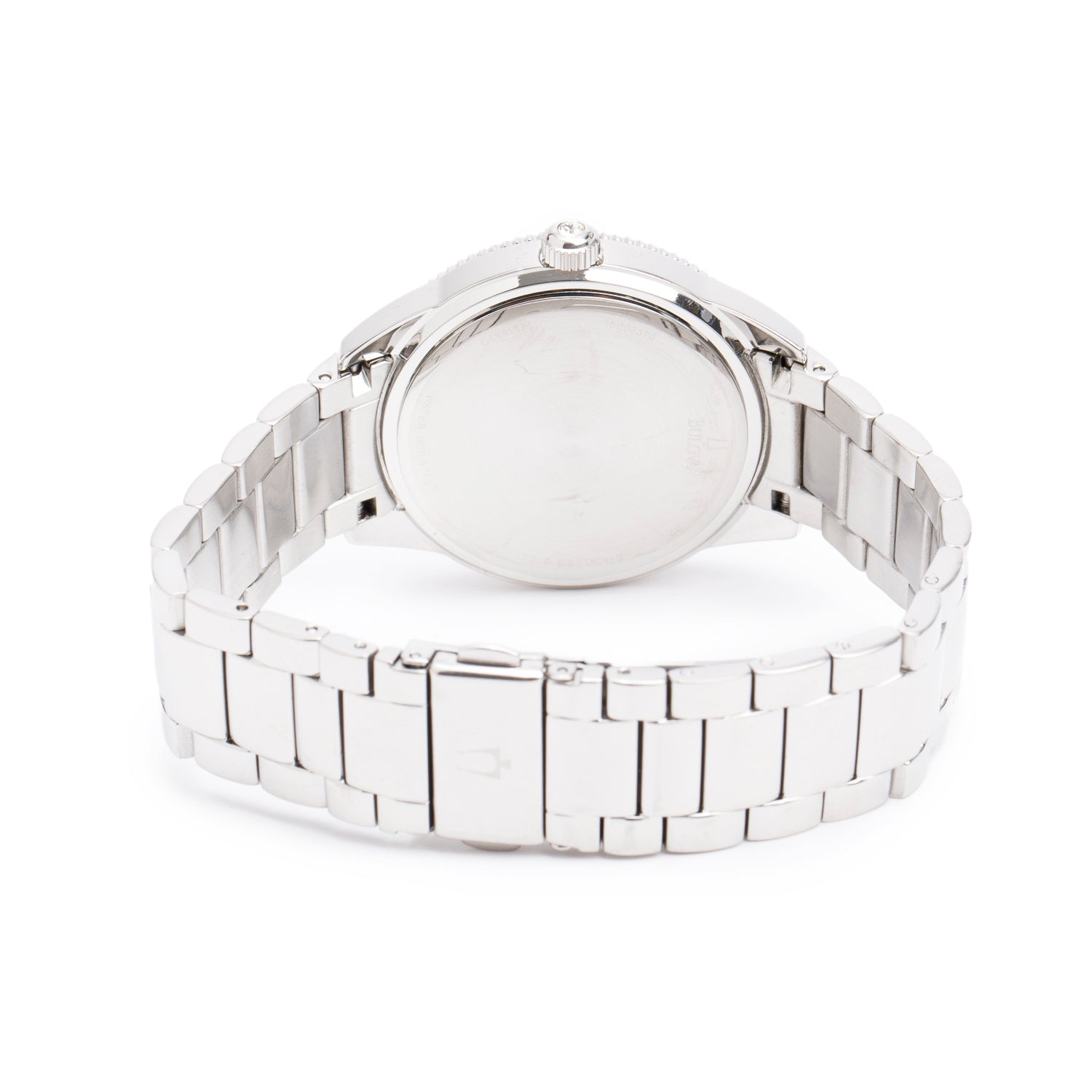 Bulova Stainless Steel Crystal Bezel 38 MM Boyfriend Chronograph Quartz Watch