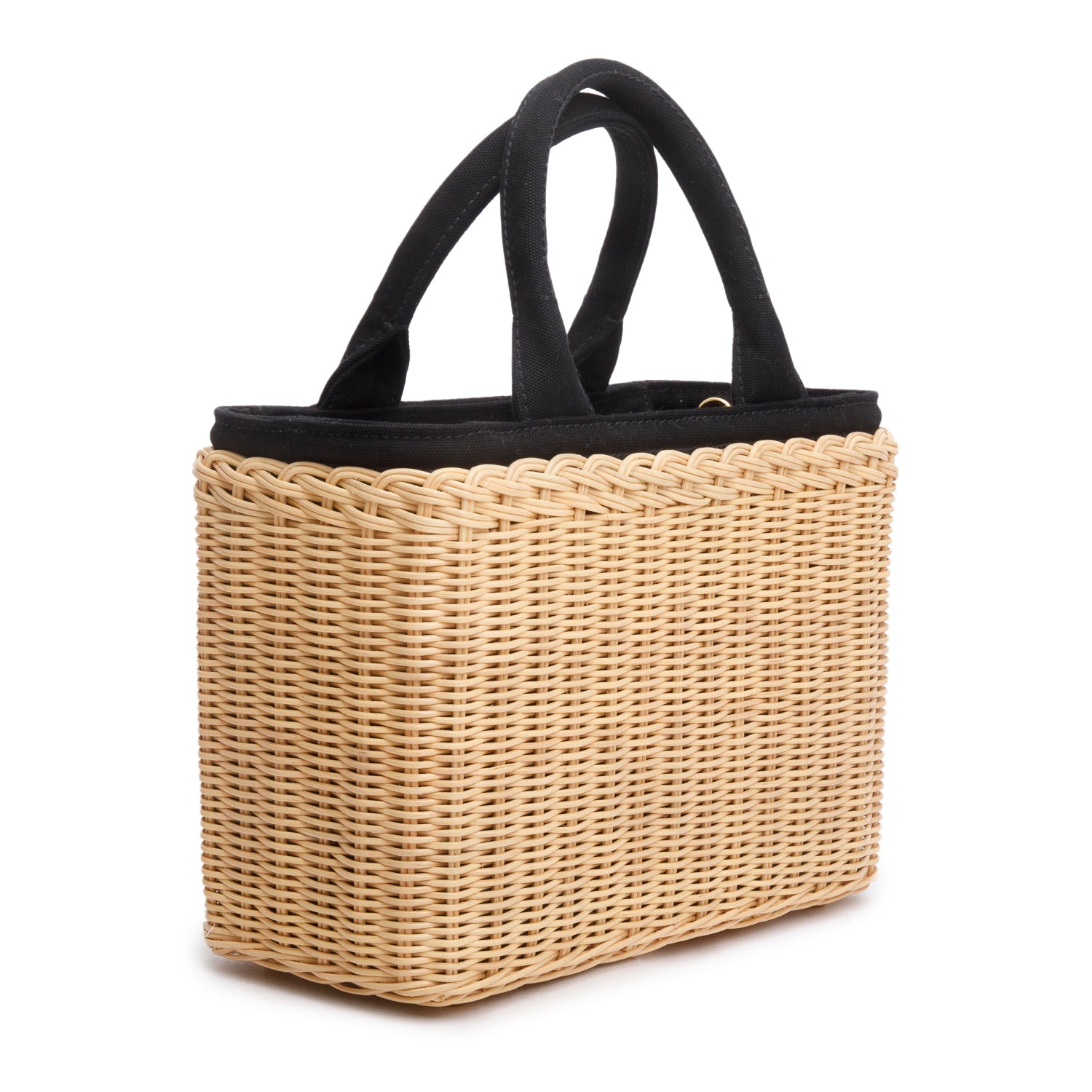Prada 2023 Wicker/Canvas Medium Tote Naturale w/ Box, Strap & Authenticity Card