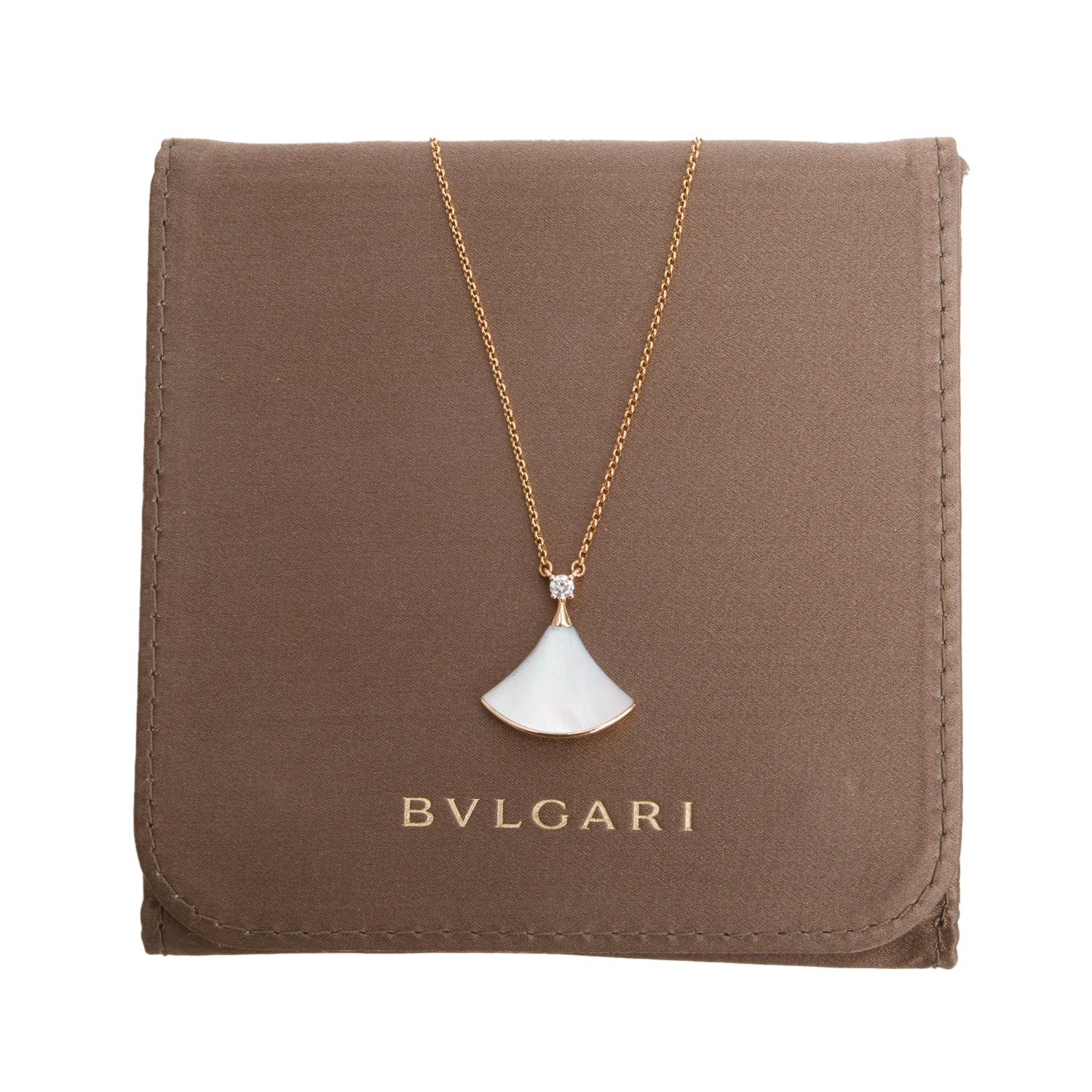 BVLGARI 18k Rose Gold Mother of Pearl & Diamond Divas' Dream Pendant Necklace