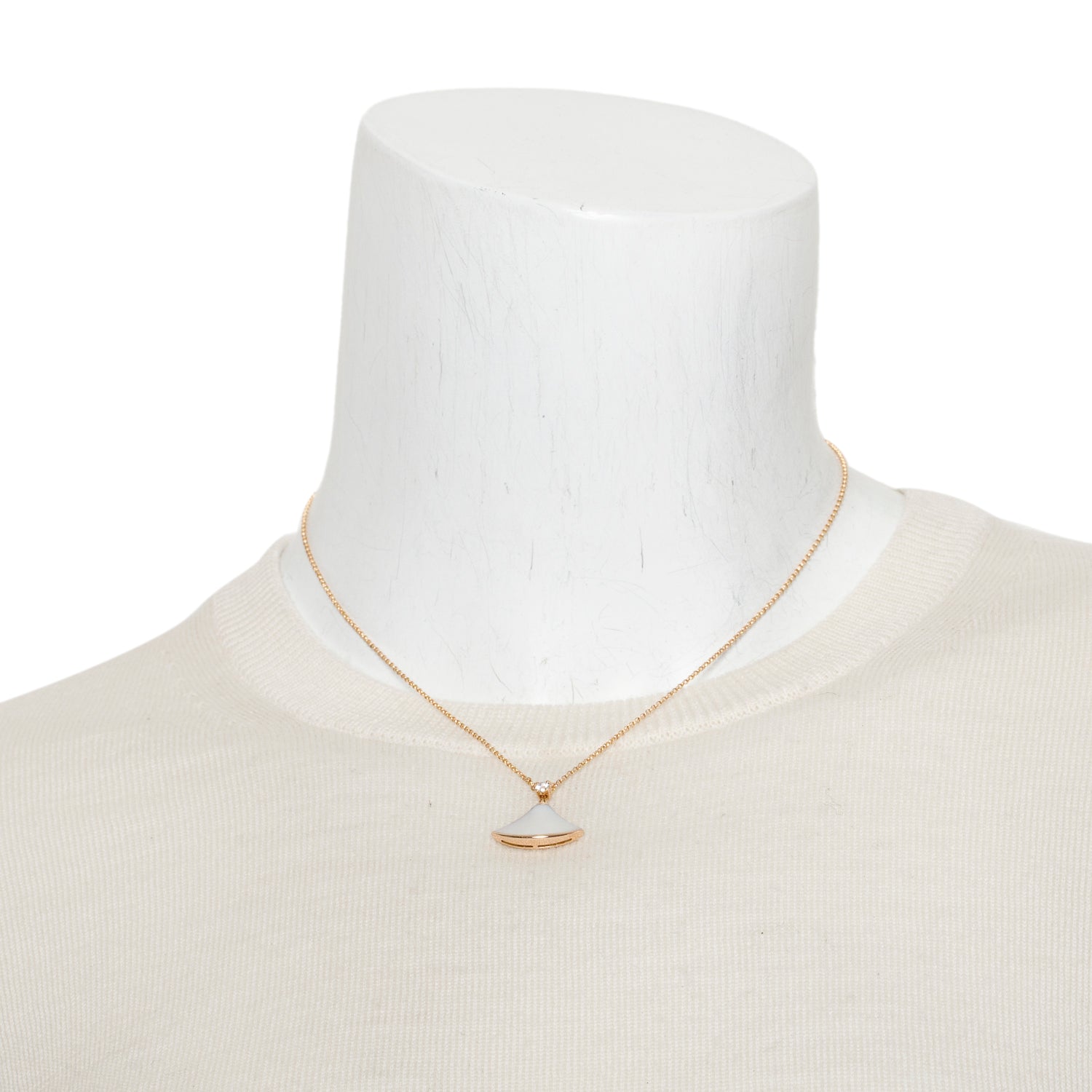 BVLGARI 18k Rose Gold Mother of Pearl & Diamond Divas' Dream Pendant Necklace