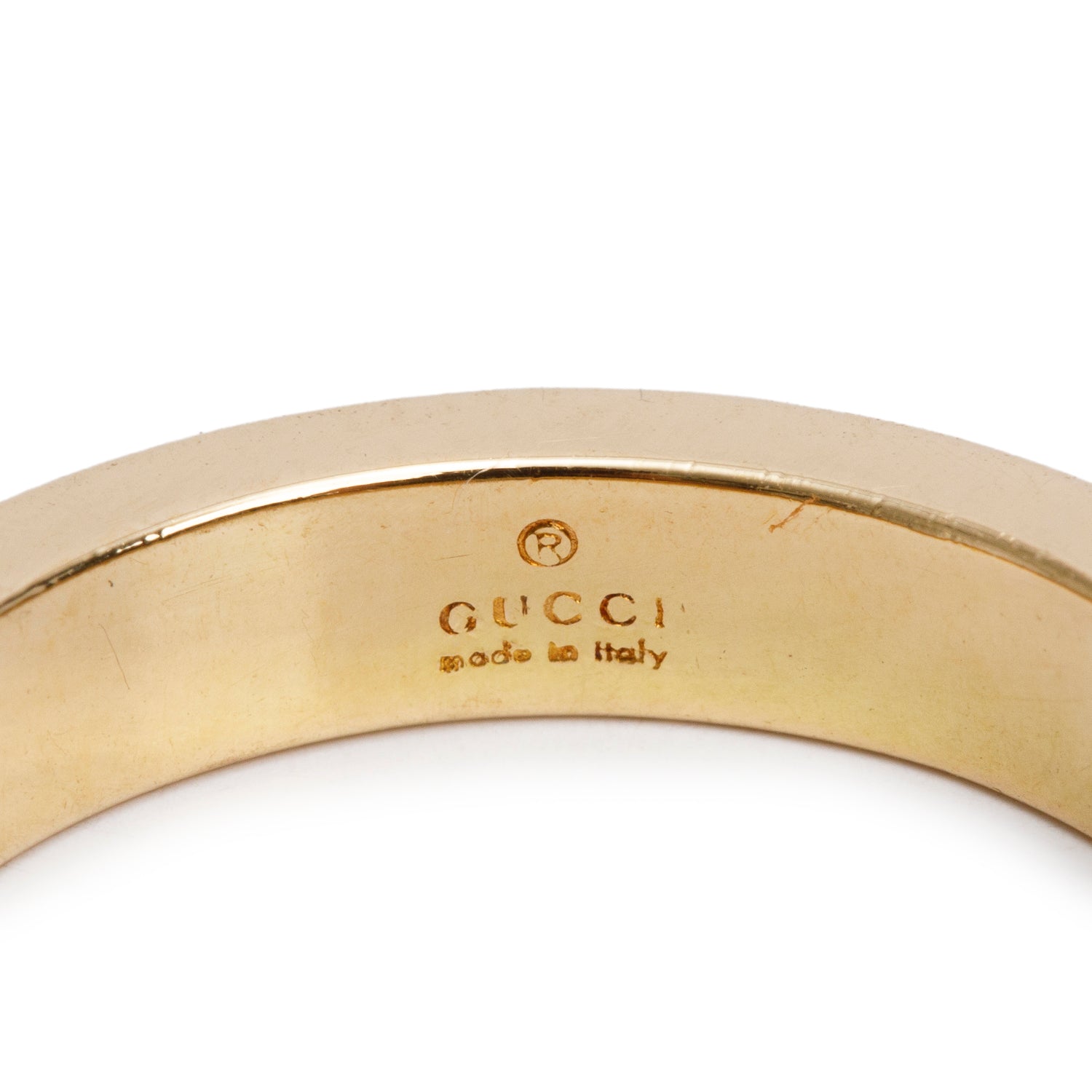 Gucci 18k Yellow Gold Princess Cut Diamond Ring, Size 7.5