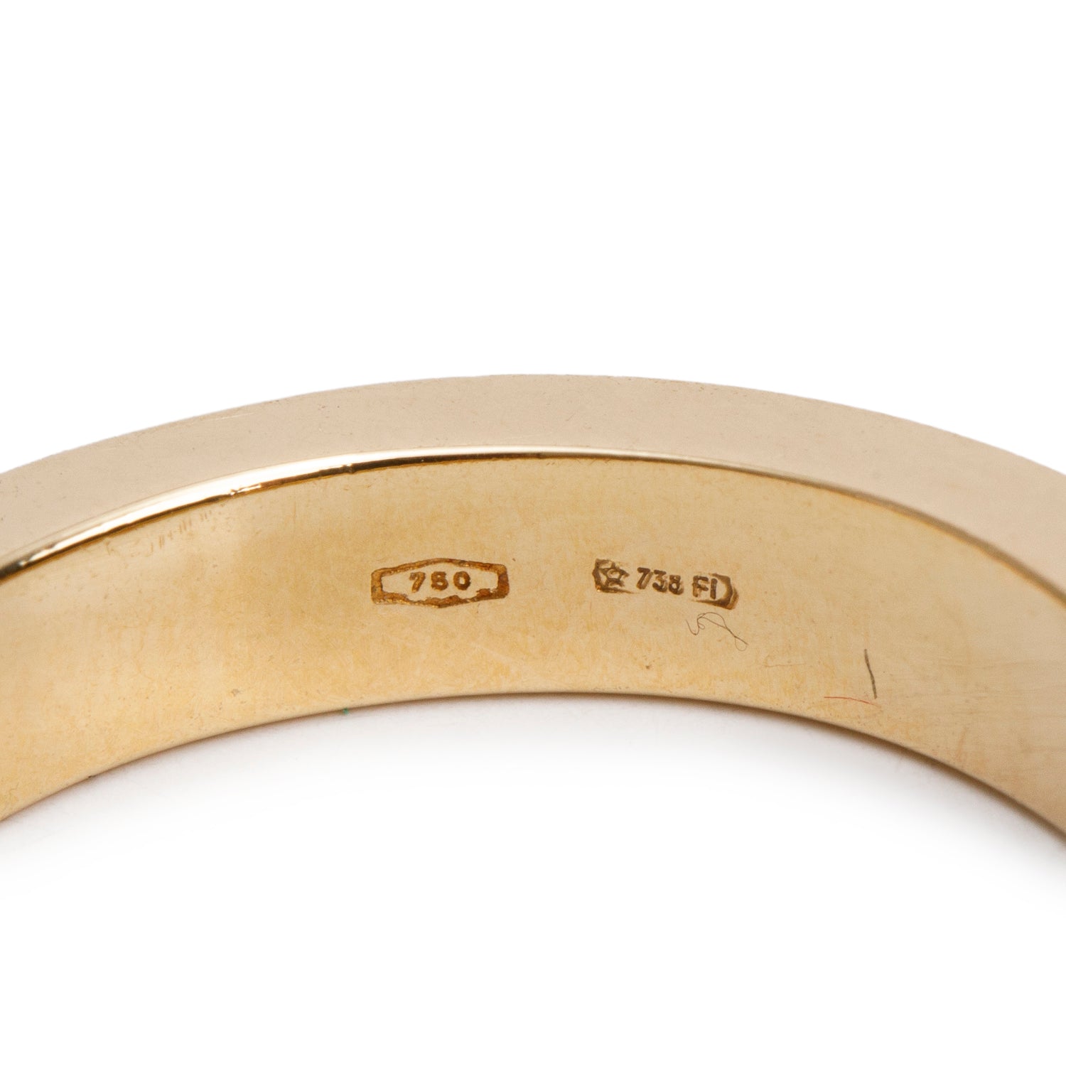 Gucci 18k Yellow Gold Princess Cut Diamond Ring, Size 7.5