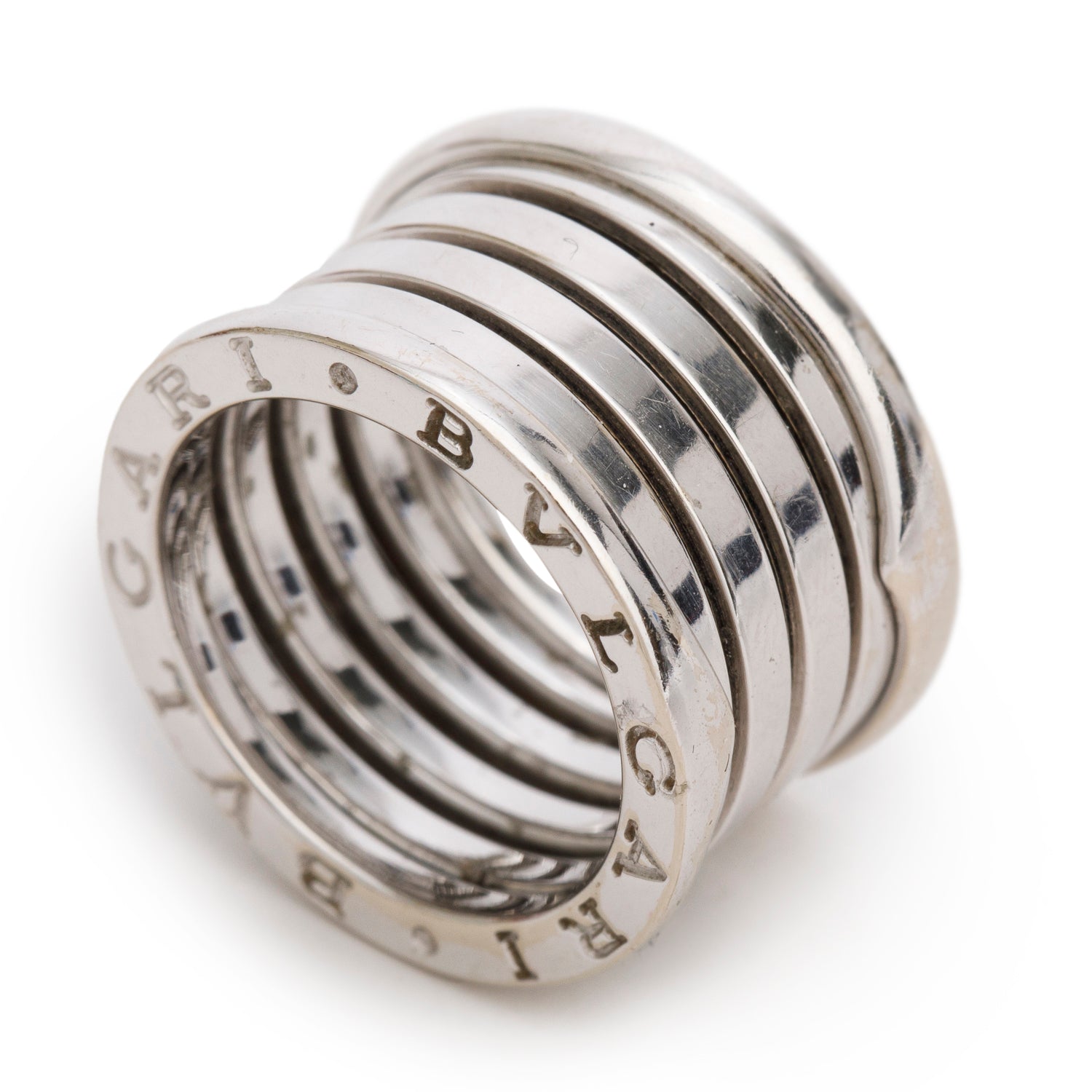 BVLGARI 18k White Gold B.Zero1 Five-Band Ring, Size 53 5.75