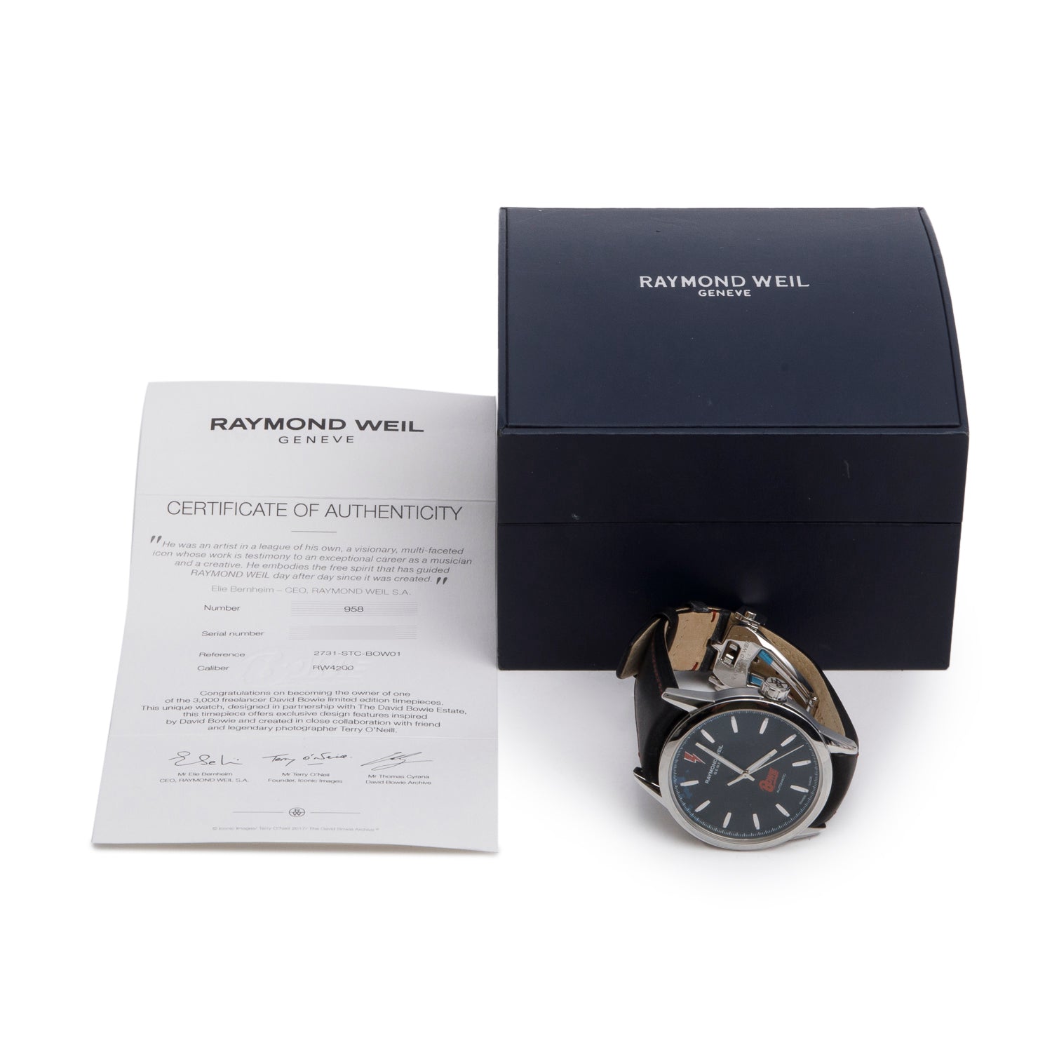 Raymond Weil Stainless Steel Freelancer David Bowie 42 MM Limited Edition Automatic Watch w/ Box & Papers