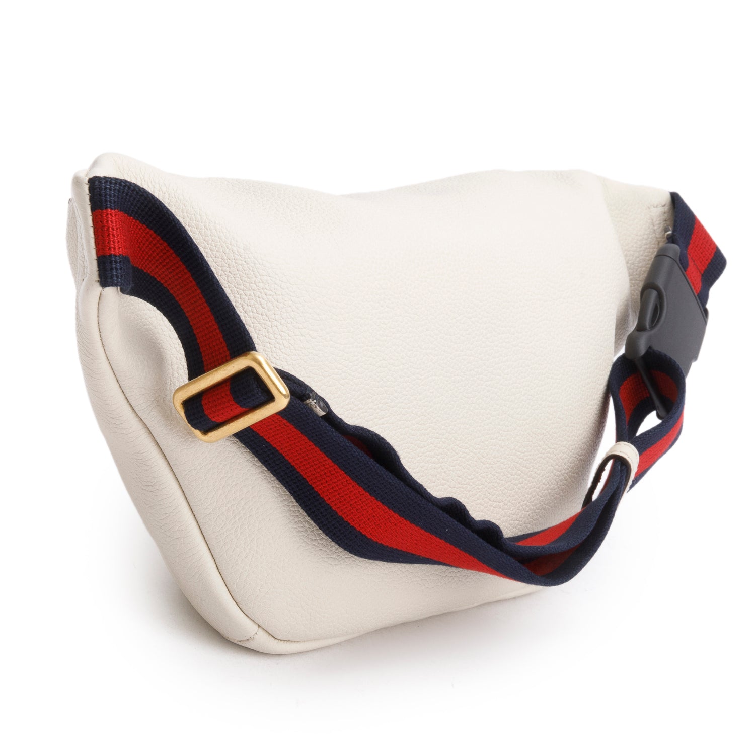 Gucci White Logo Print Calfskin Leather Large Belt Bag
