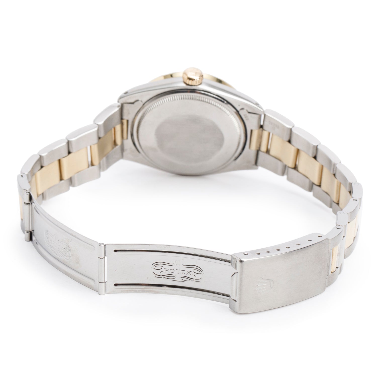 Rolex Vintage Stainless Steel & 18k Yellow Gold Oyster Perpetual Date 34 MM Watch White Roman Dial 1501