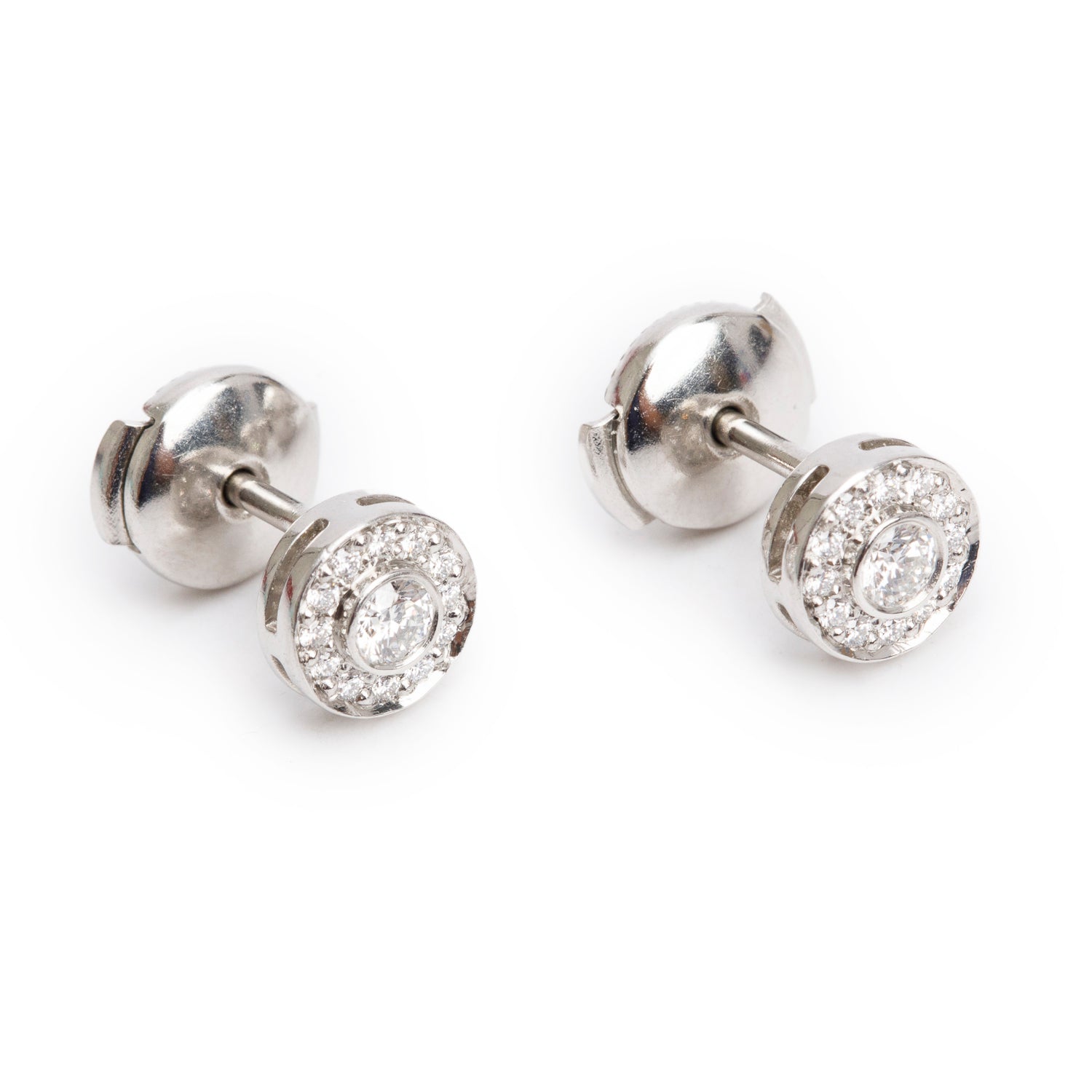 Tiffany & Co. Platinum Diamond Circlet Stud Earrings w/ Box