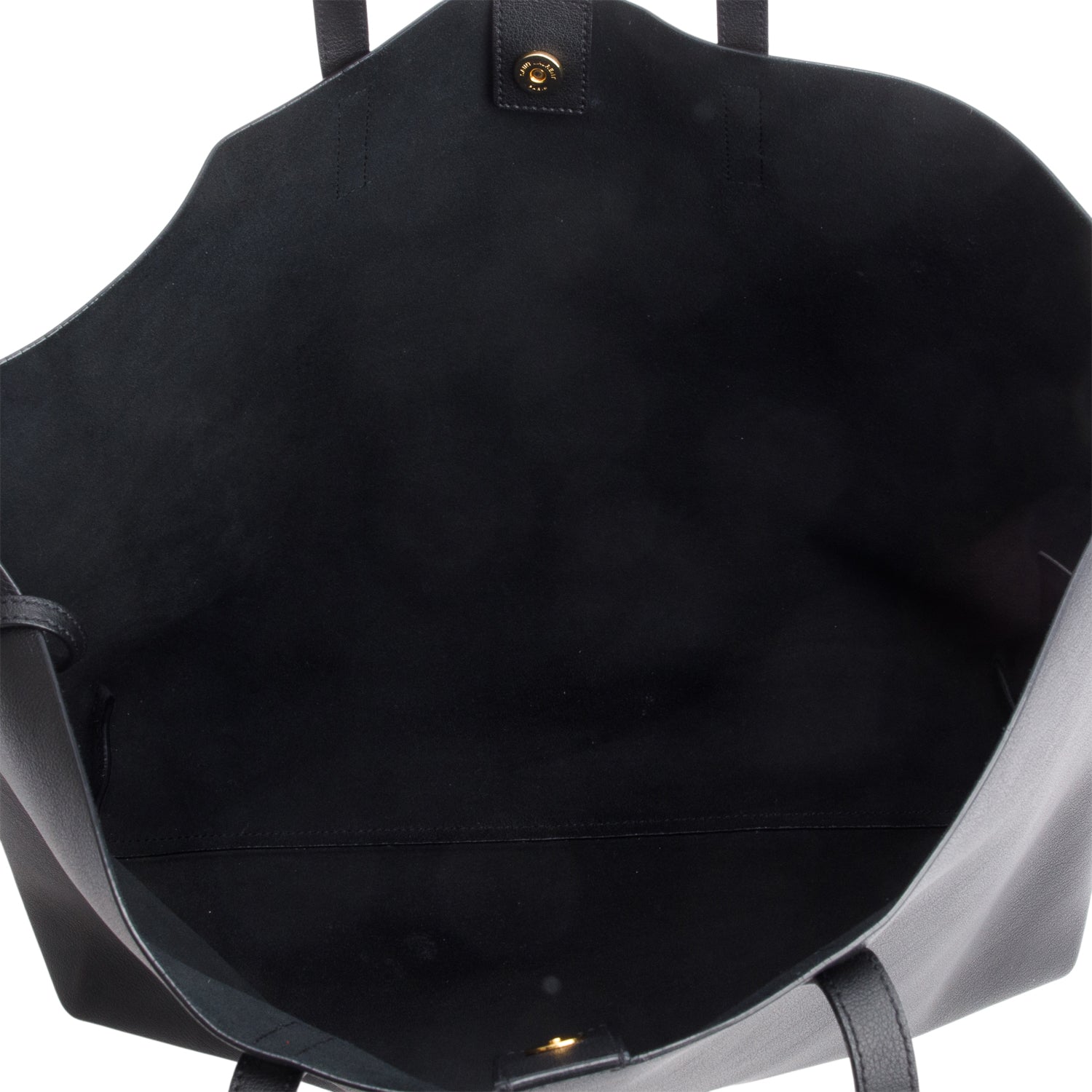 Saint Laurent Black Leather East/West Shopping Tote w/ Pouch