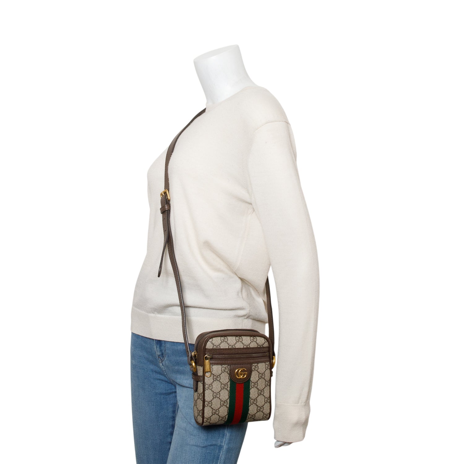 Gucci GG Supreme Monogram Web Mini Ophidia Messenger w/ Box