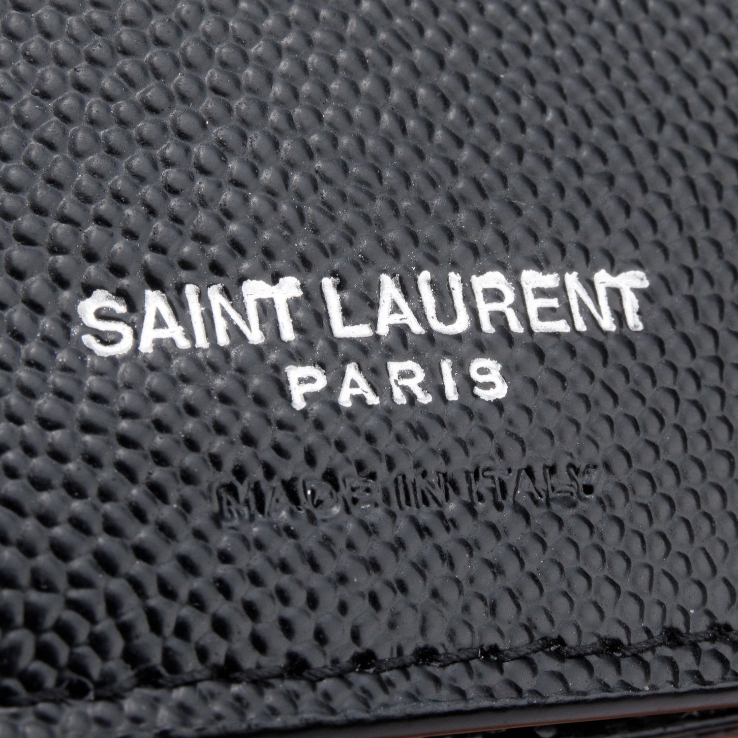 Saint Laurent 2022 Black Grain de Poudre Chevron Wallet w/ Box & Receipt