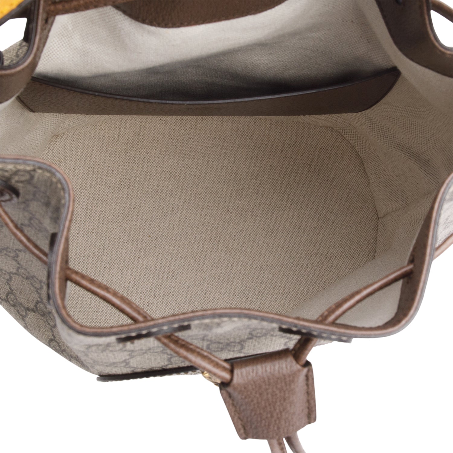 Gucci GG Supreme Monogram Neo Vintage Drawstring Bucket Backpack w/ Straps