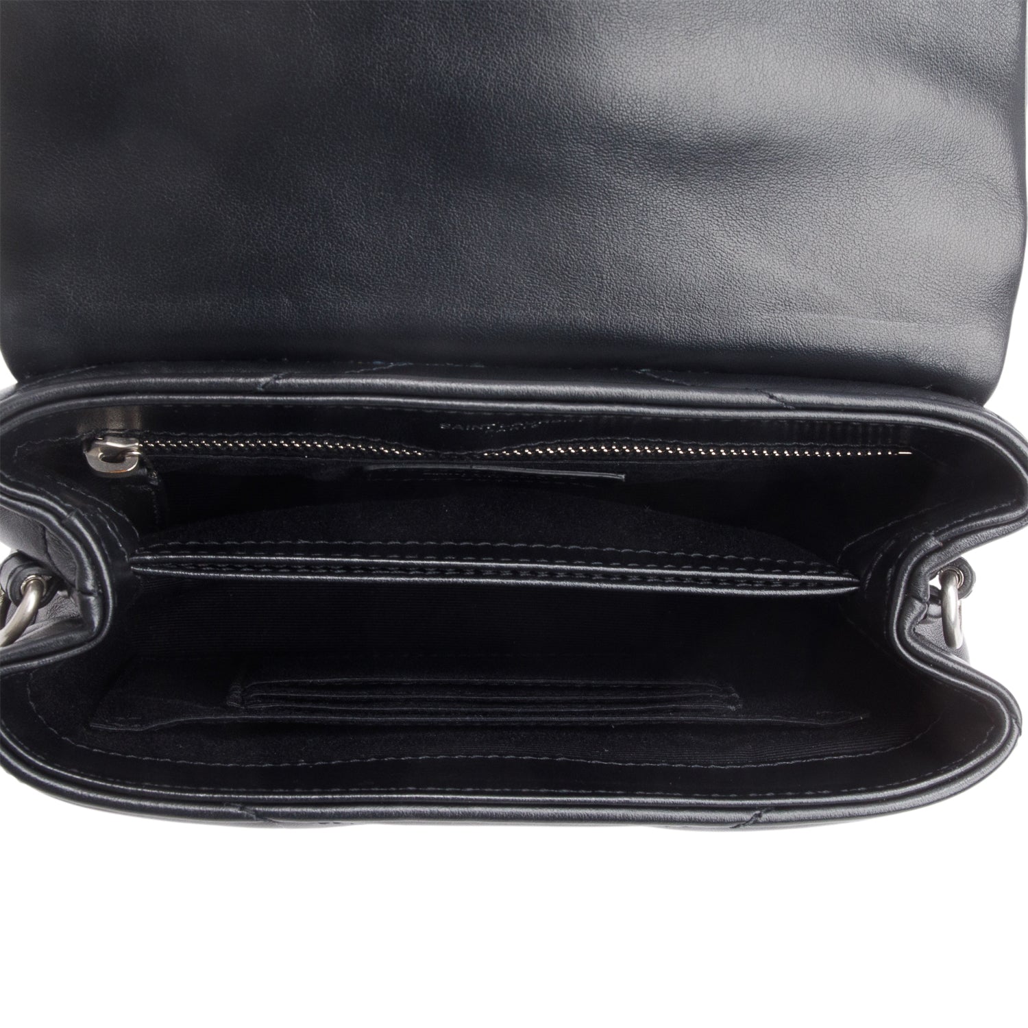 Saint Laurent Black Calfskin Y Quilted Monogram Toy Loulou Crossbody Bag w/ Box
