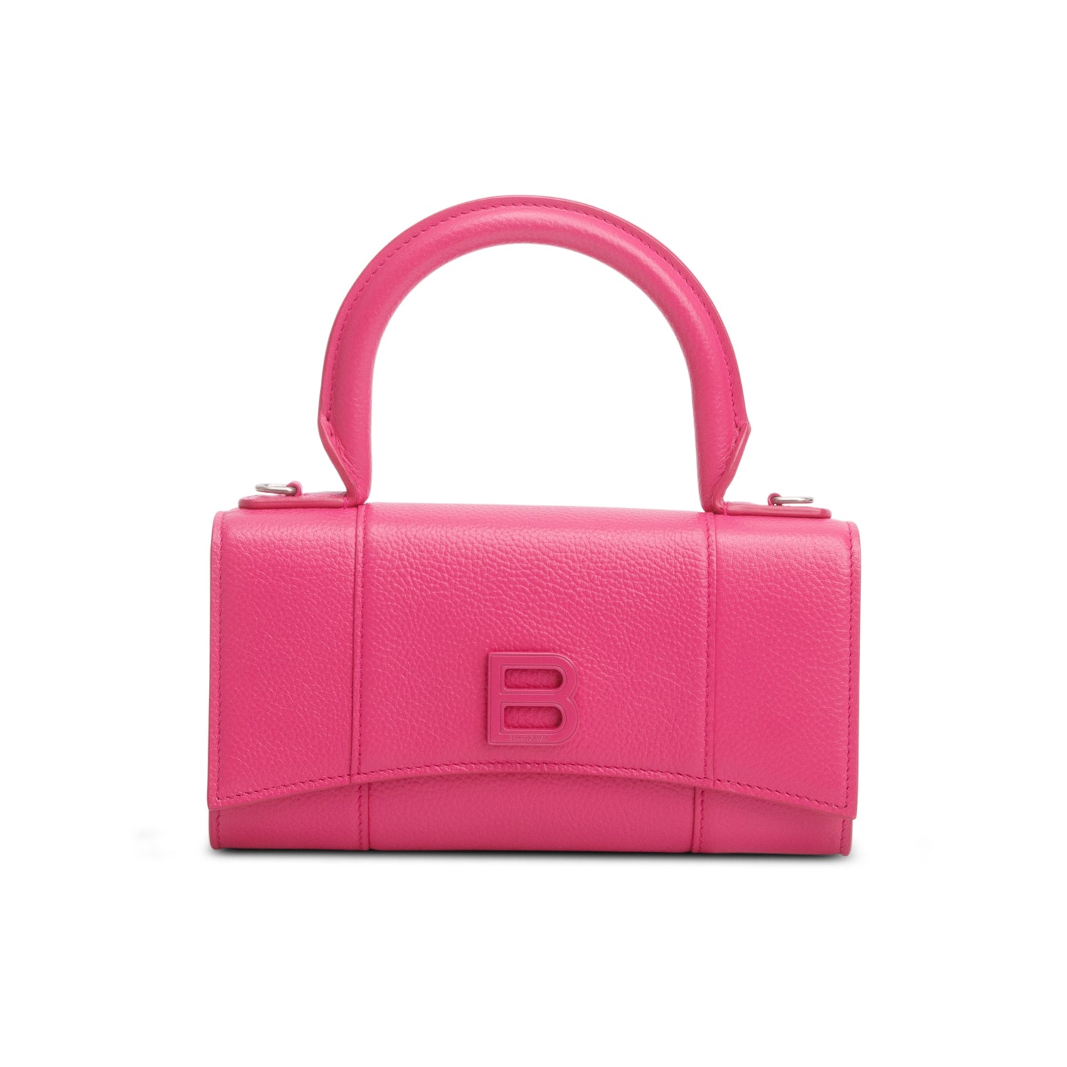 Balenciaga Pink Grained Calf Leather Hourglass Phone Holder w/ Box & Chain