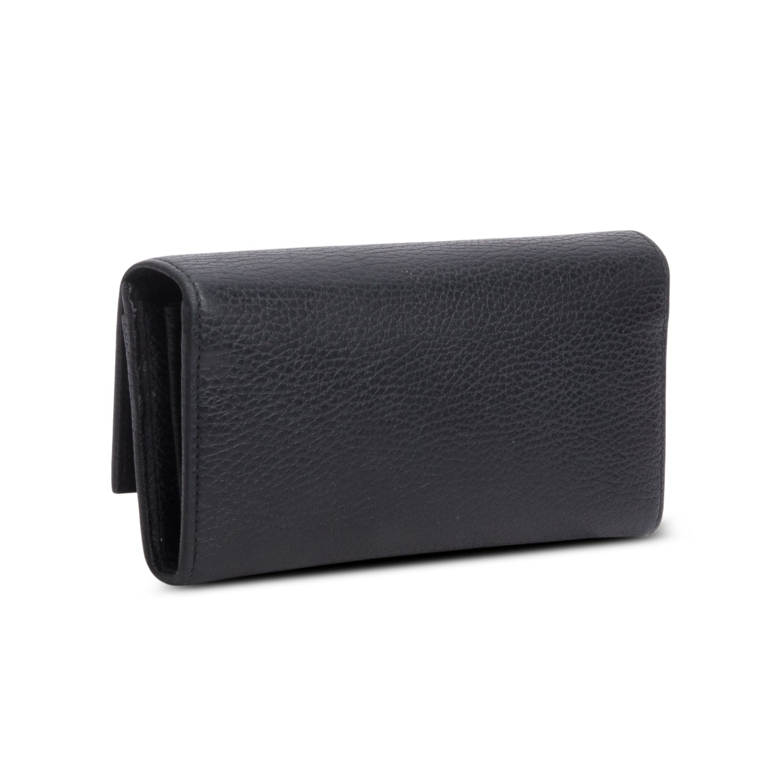 Gucci Black Calfskin Leather GG Marmont Continental Wallet