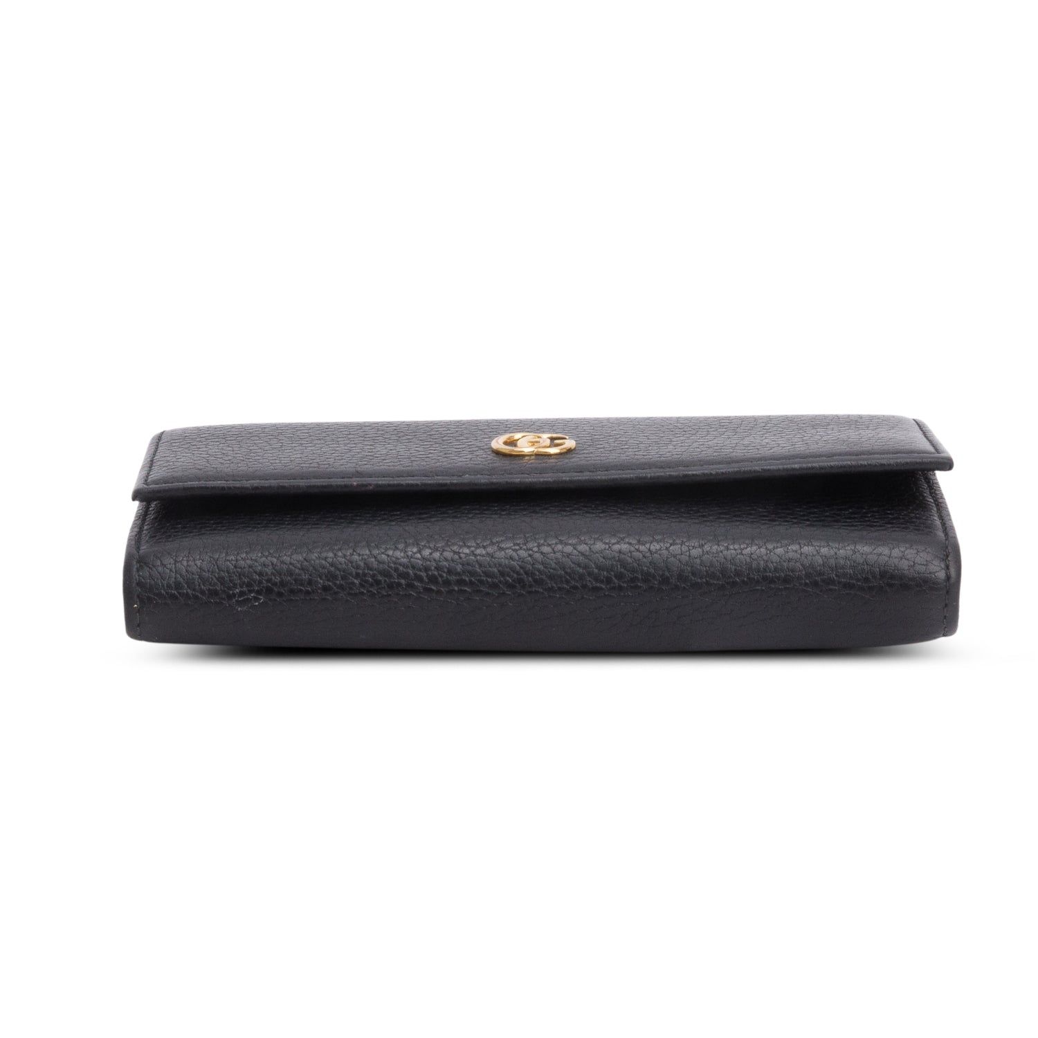 Gucci Black Calfskin Leather GG Marmont Continental Wallet