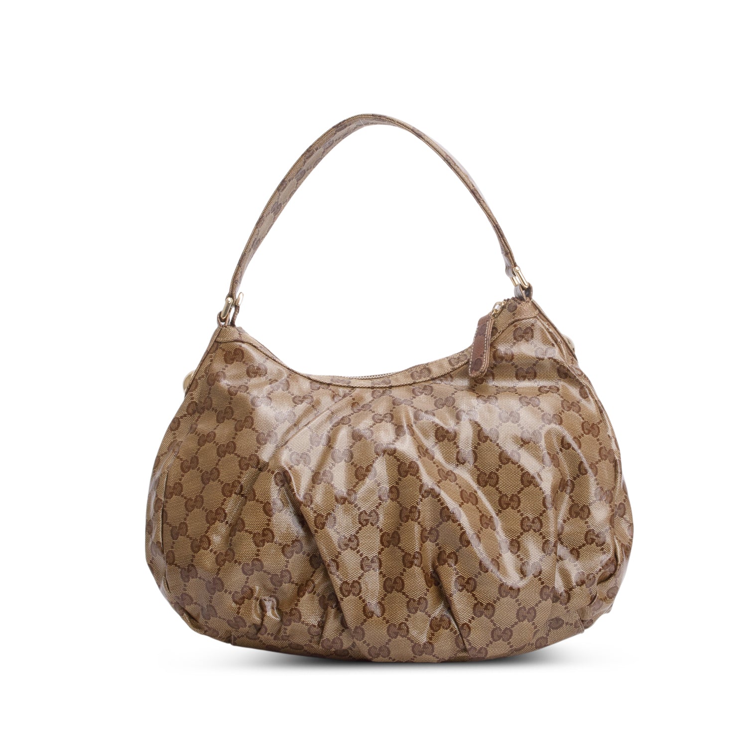 Gucci Crystal GG Coated Canvas Horsebit Hobo