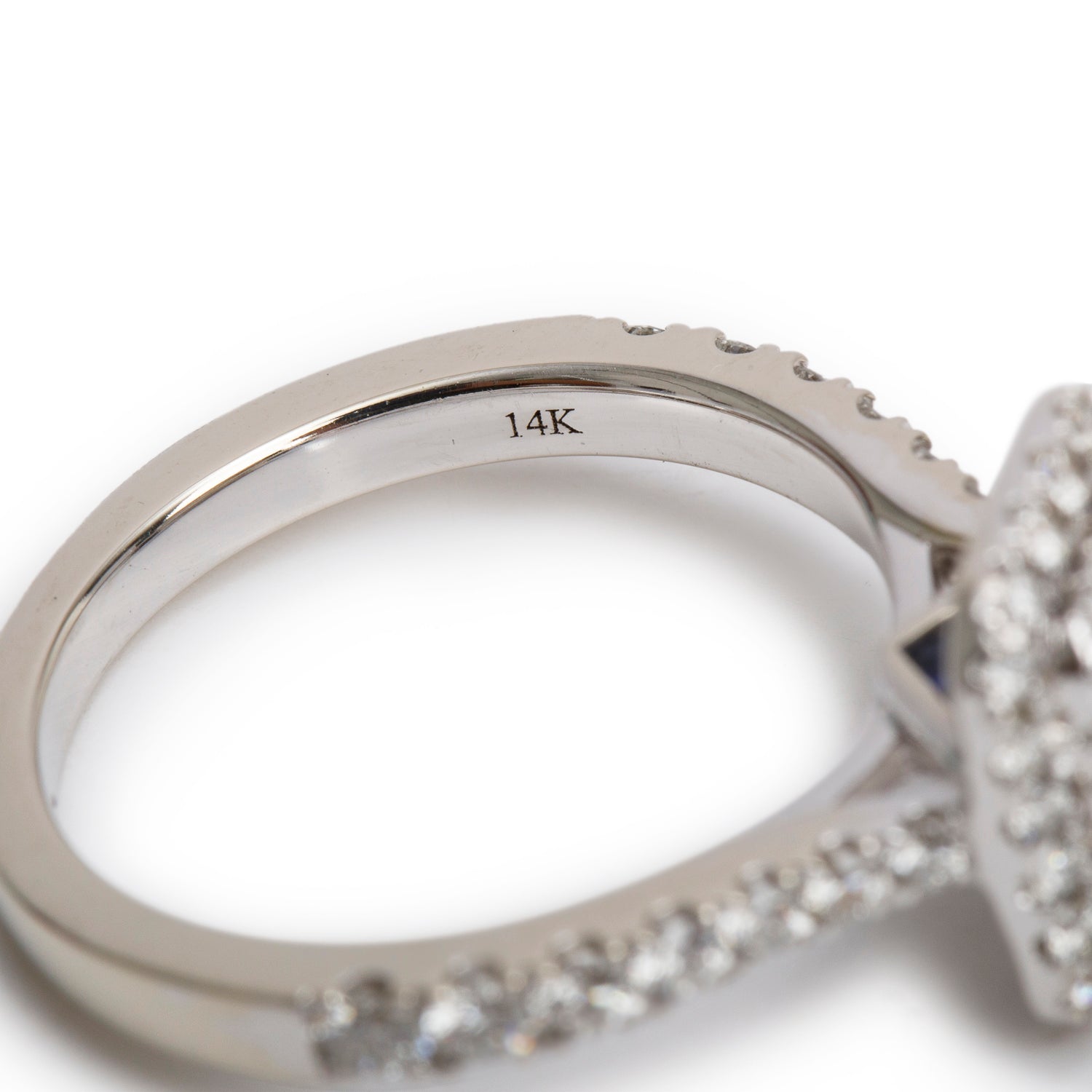 Vera Wang 14k White Gold Love Emerald Cut Diamond Engagement Ring, Size 6.25 w/ Box & Certificate