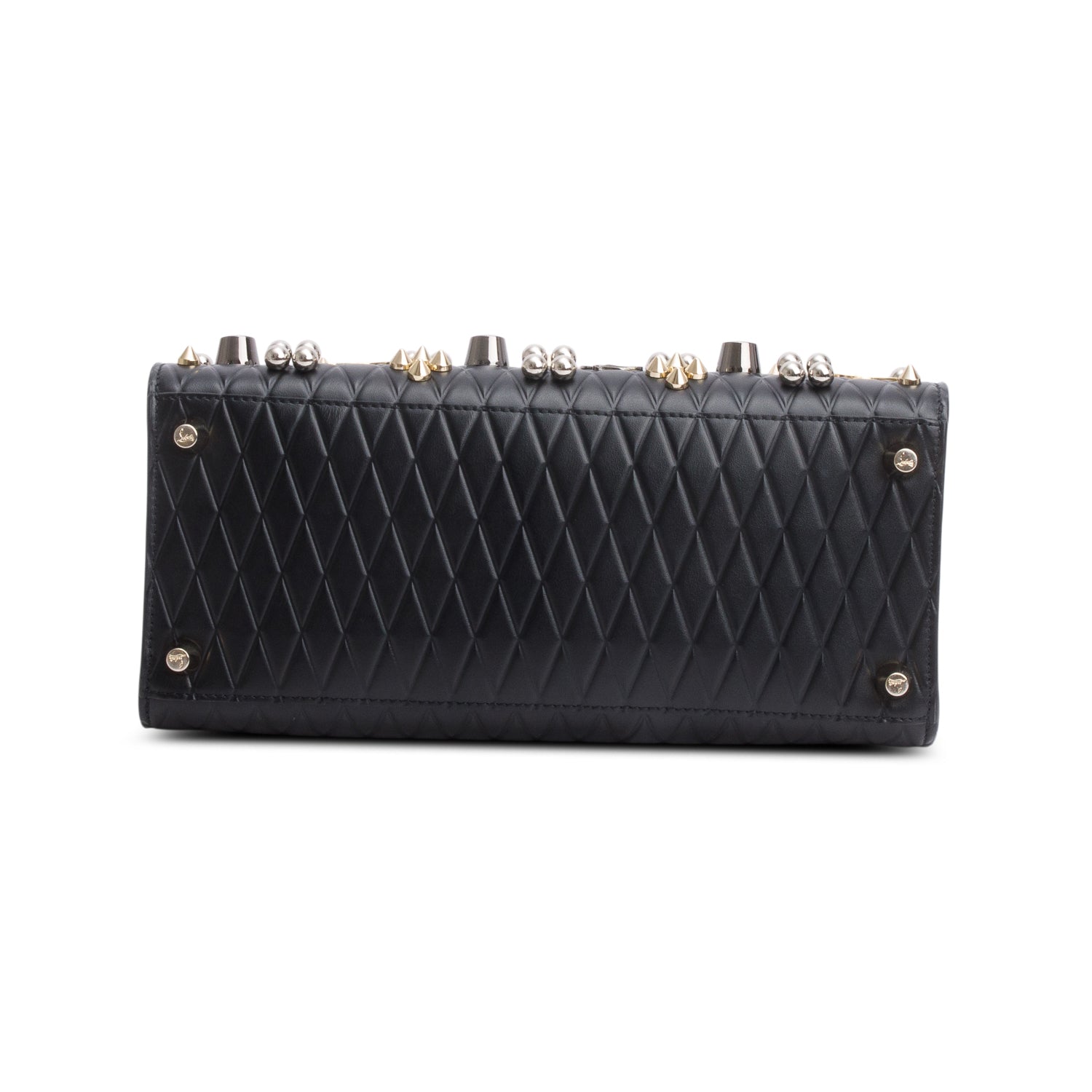 Christian Louboutin Black Grained Calfskin Spikes Loubinthesky Medium Paloma w/ Strap