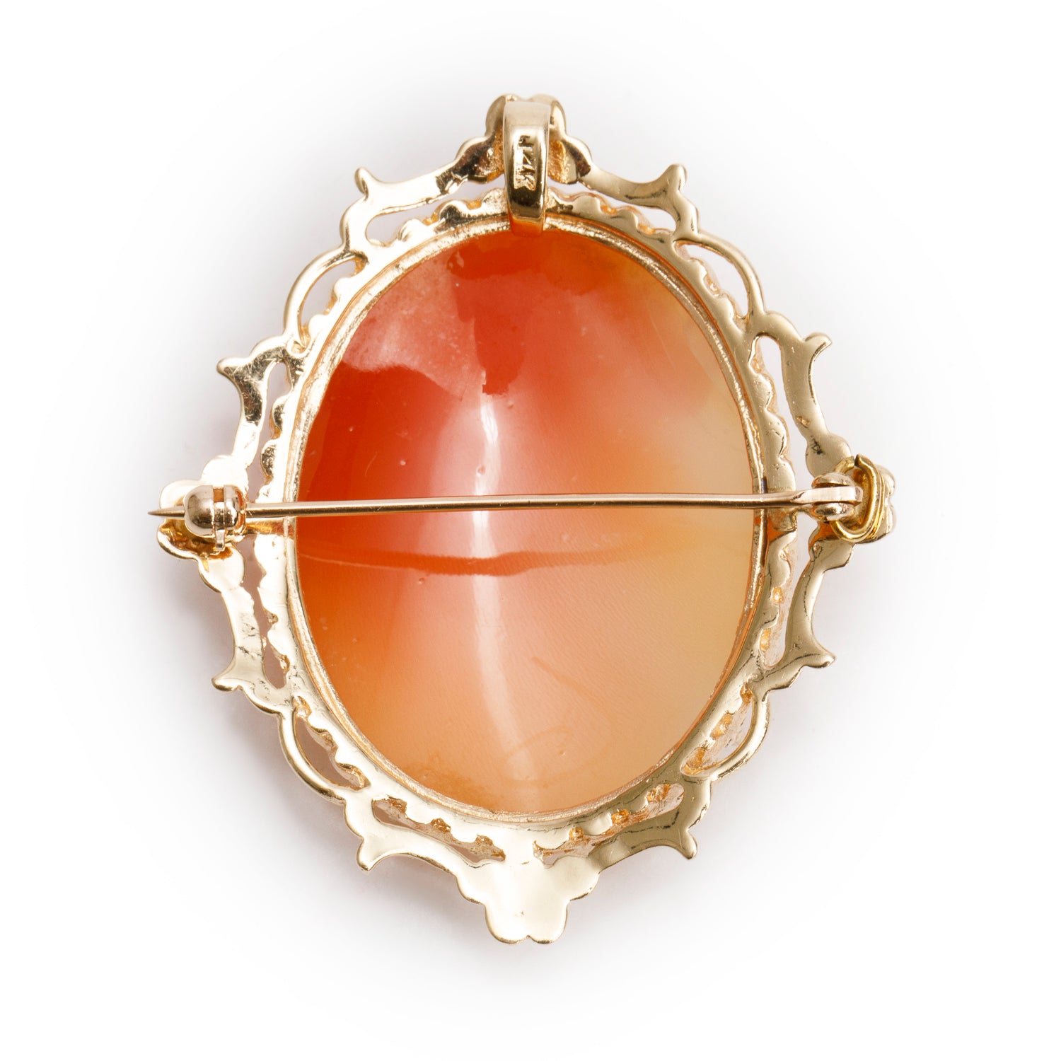 Antique 14k Yellow Gold Cameo Brooch