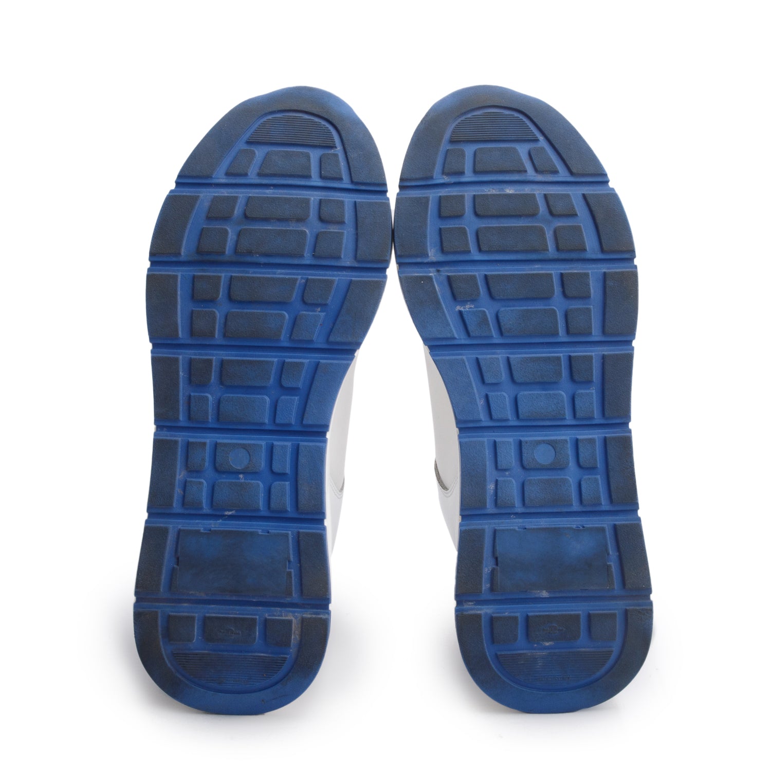 Versace White/Blue Leather Greca Sneakers, Size 42 w/ Box