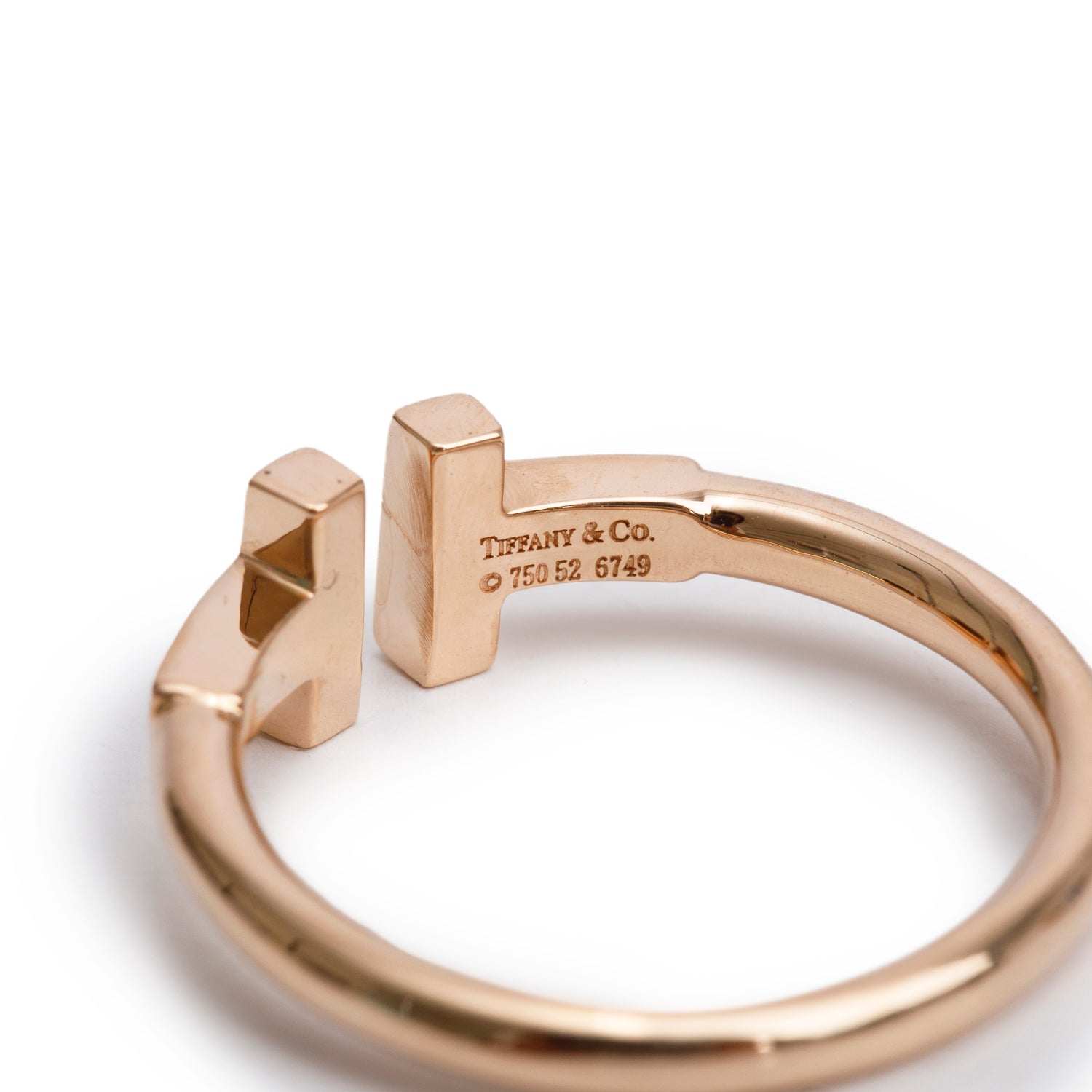 Tiffany & Co. 18k Rose Gold T Wire Diamond Ring, Size 5.75 w/ Box