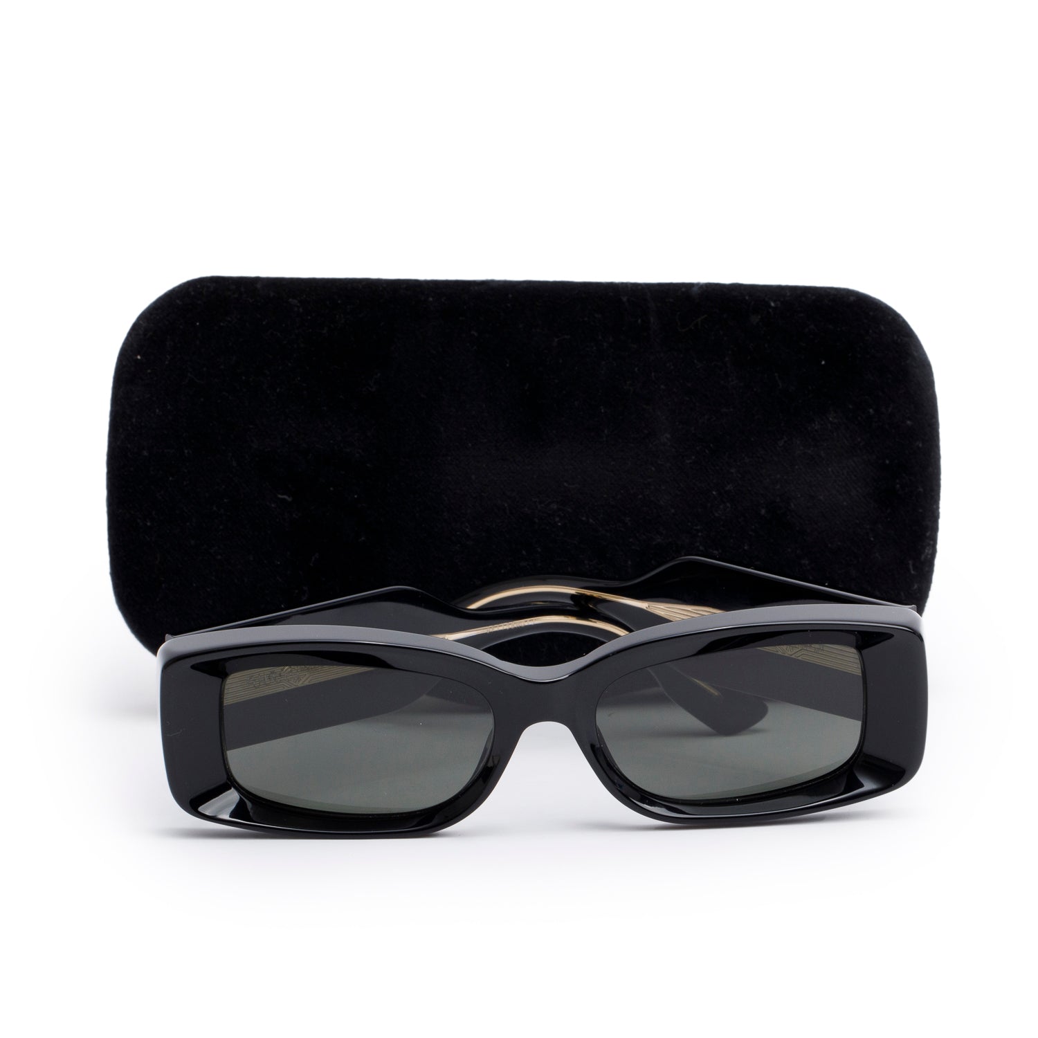 Gucci GG1528S Black Acetate Rectangle Sunglasses w/ Case