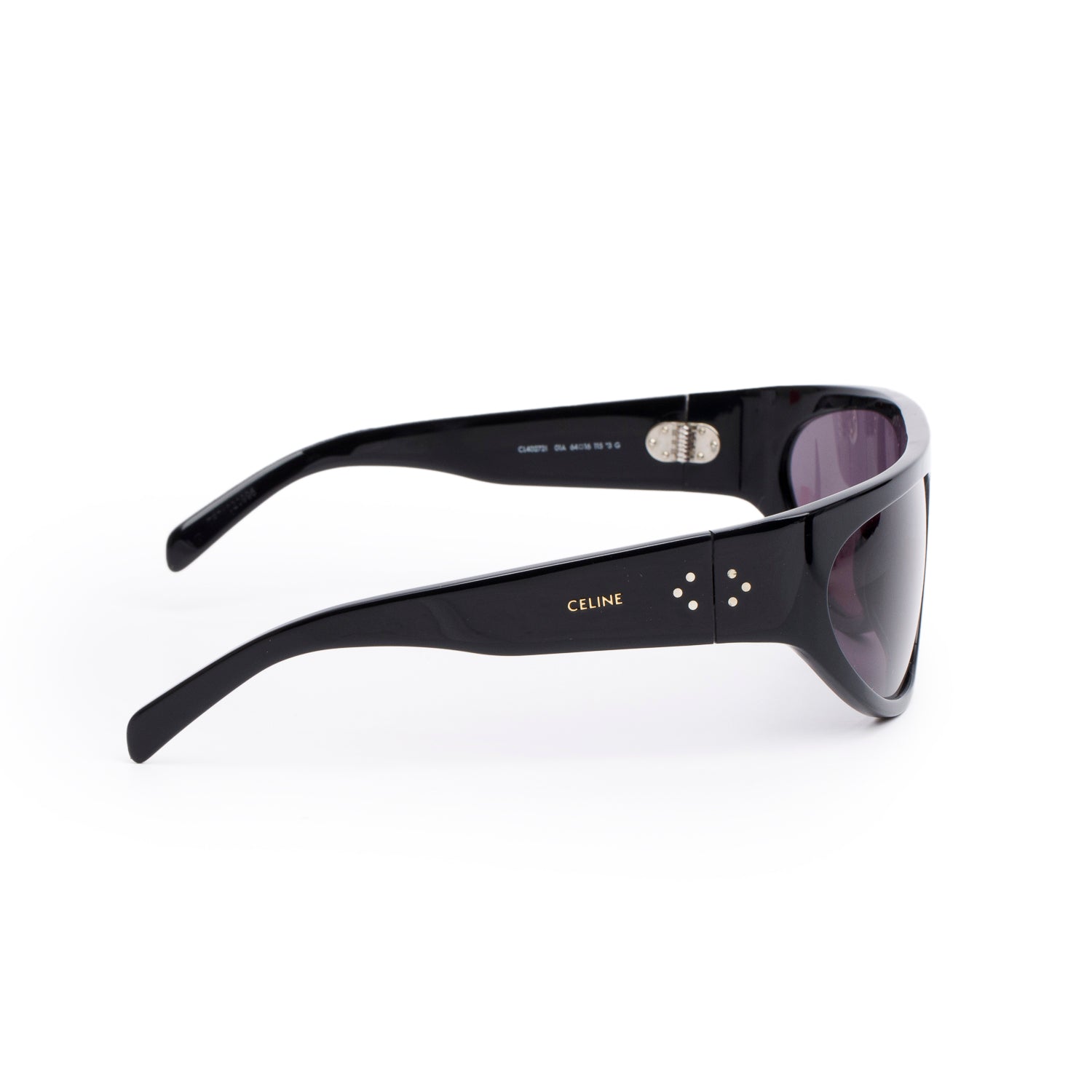 Celine CL402721 Black Acetate Square Shield Sunglasses w/ Box & Case