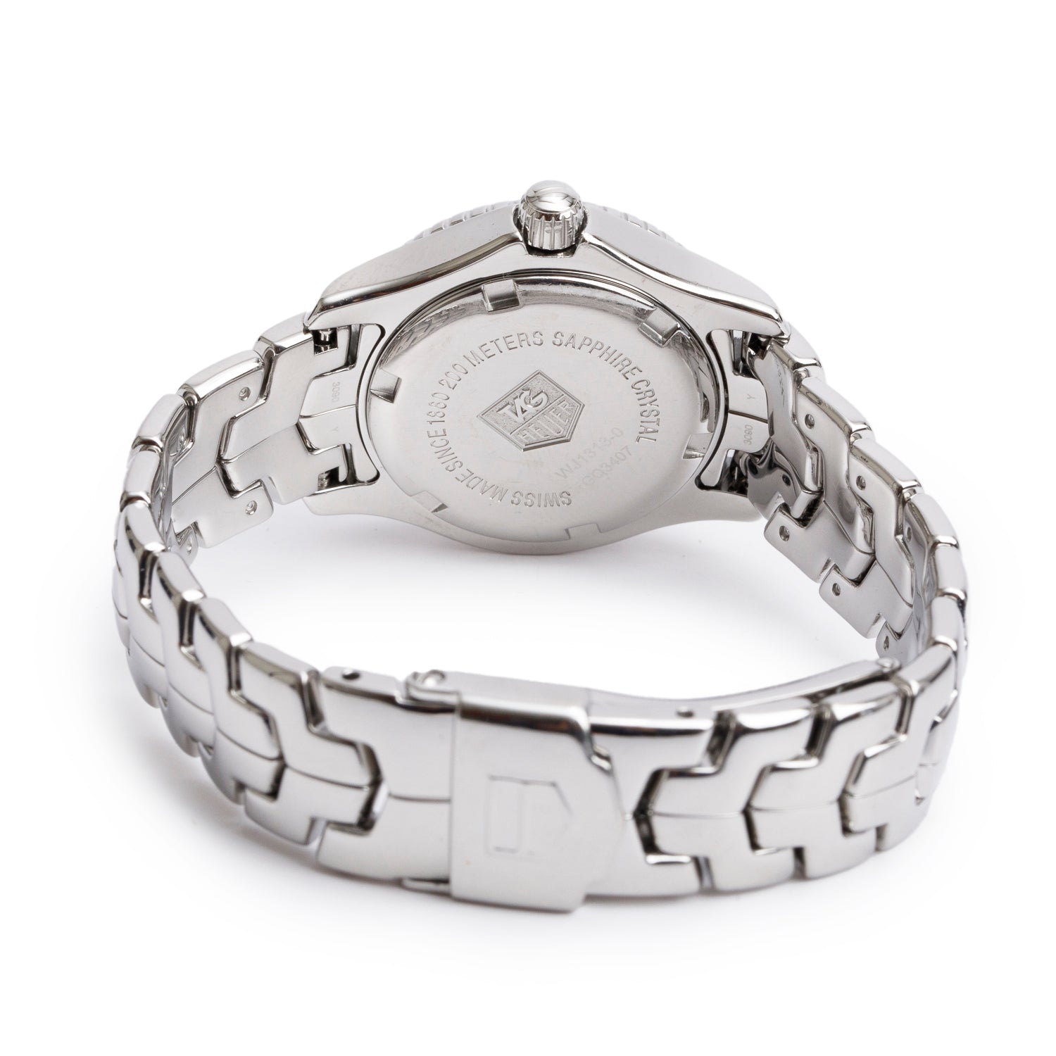 Tag Heuer Stainless Steel Link 27 MM Quartz Watch Mother of Pearl Dial WJ1313-0