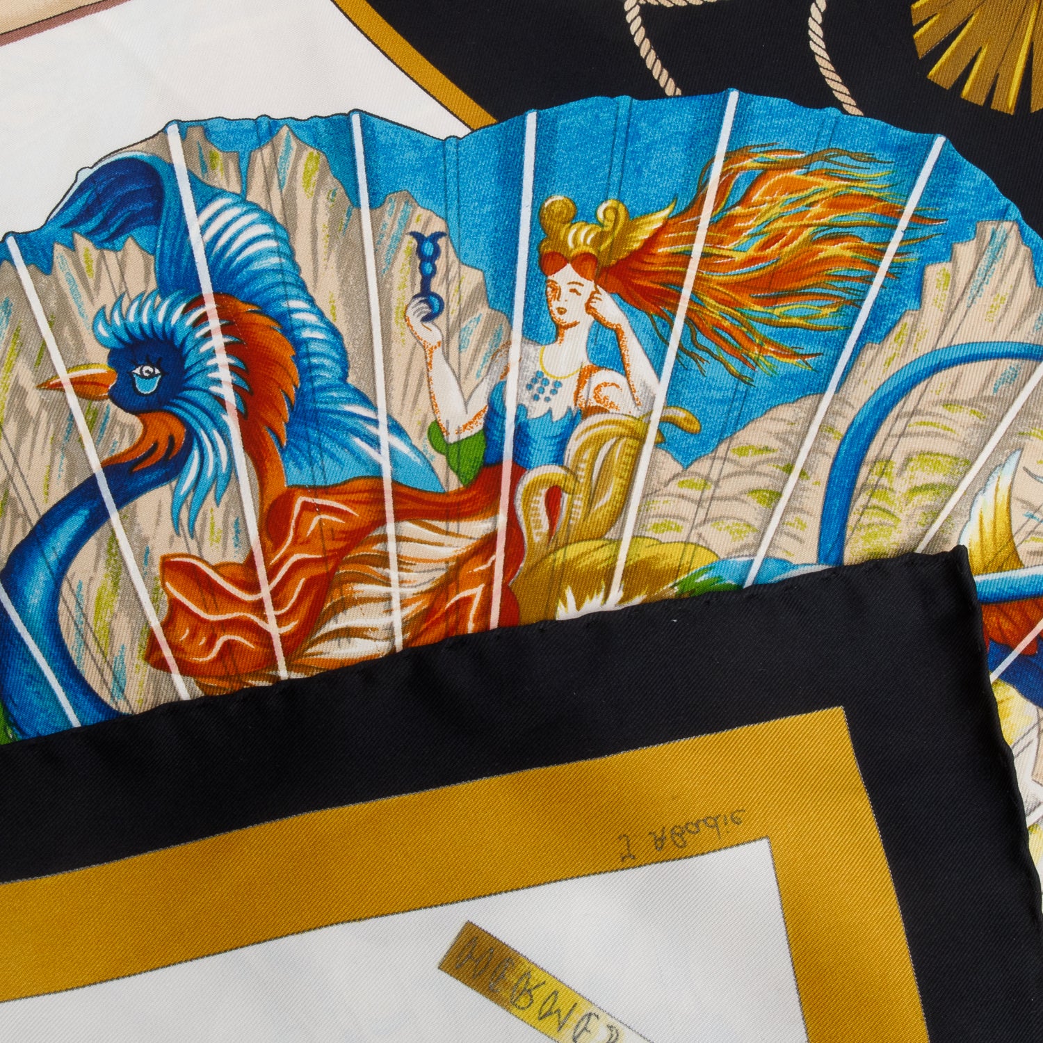 Hermes Multicolor 'Brise de Charme' Silk Scarf 90 w/ Box
