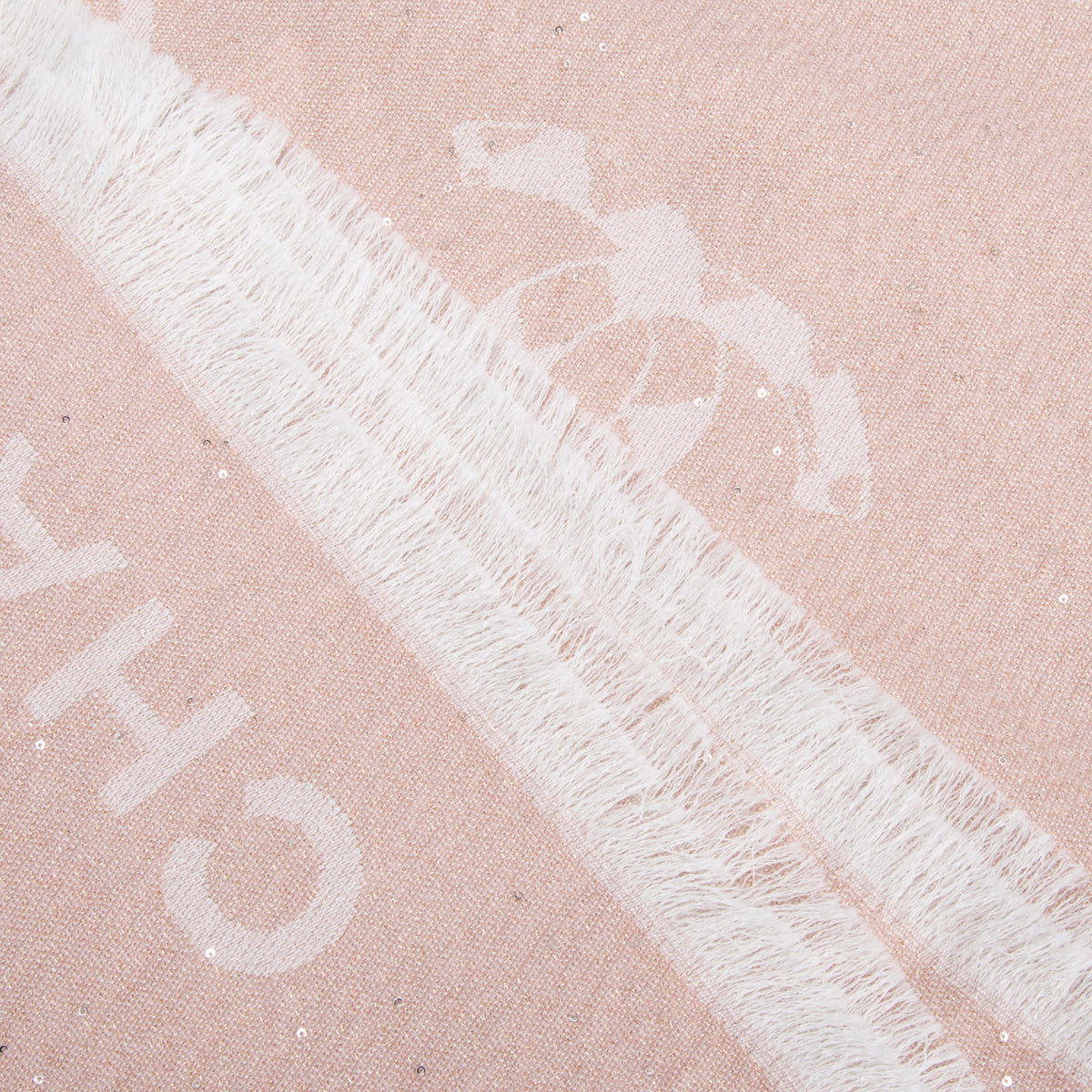 Chanel Pink Glitter CC Cashmere/Silk Scarf w/ Box