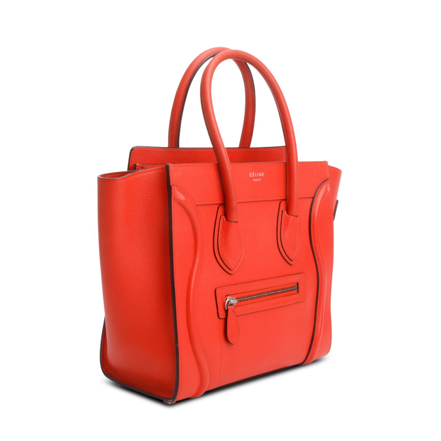 Celine Orange Calfskin Leather Micro Luggage Tote