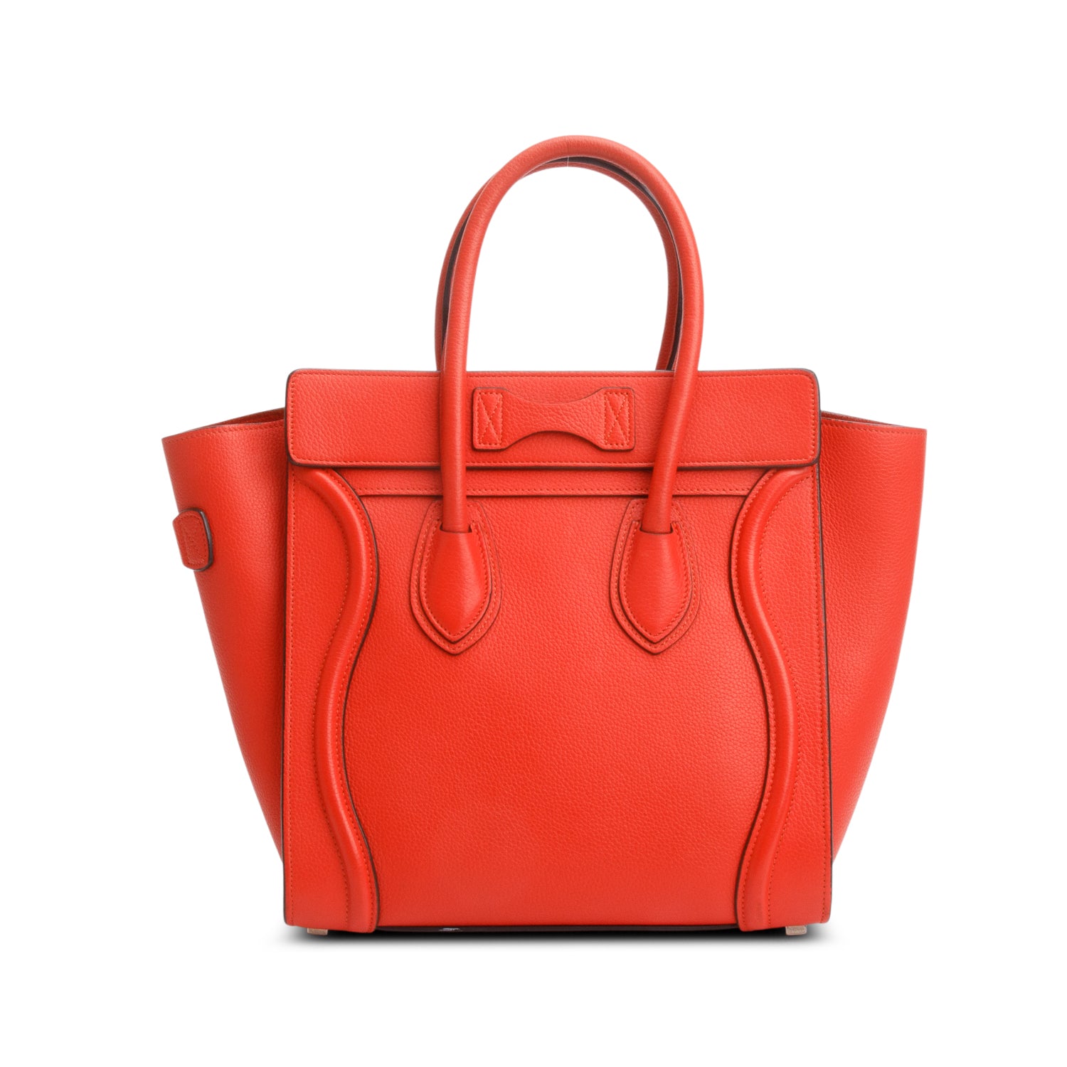 Celine Orange Calfskin Leather Micro Luggage Tote