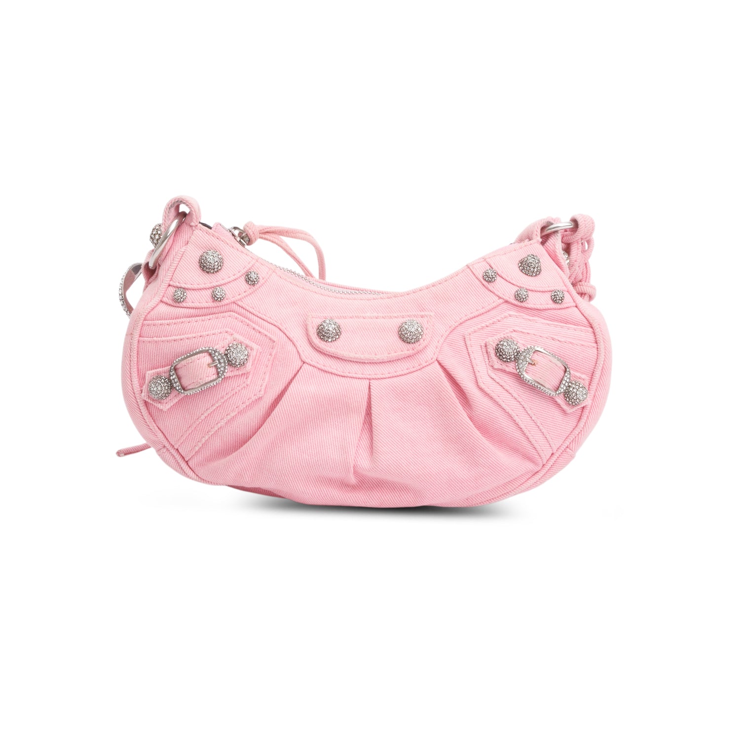 Balenciaga Pink Denim Le Cagole XS Shoulder Bag