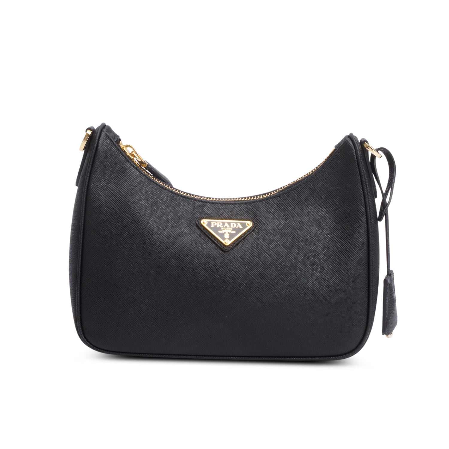 Prada Black Saffiano Lux Mini Re-Edition Shoulder Bag w/ Box & Straps