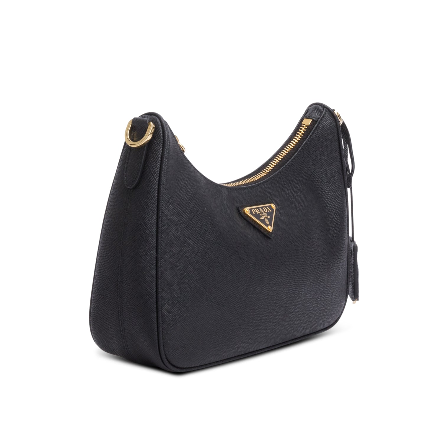 Prada Black Saffiano Lux Mini Re-Edition Shoulder Bag w/ Box & Straps