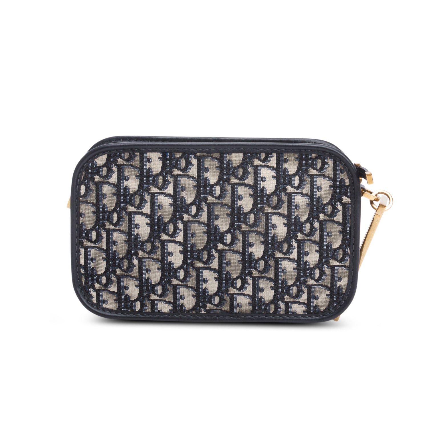 Christian Dior Navy Oblique Diorquake Clutch w/ Box & Authenticity Card