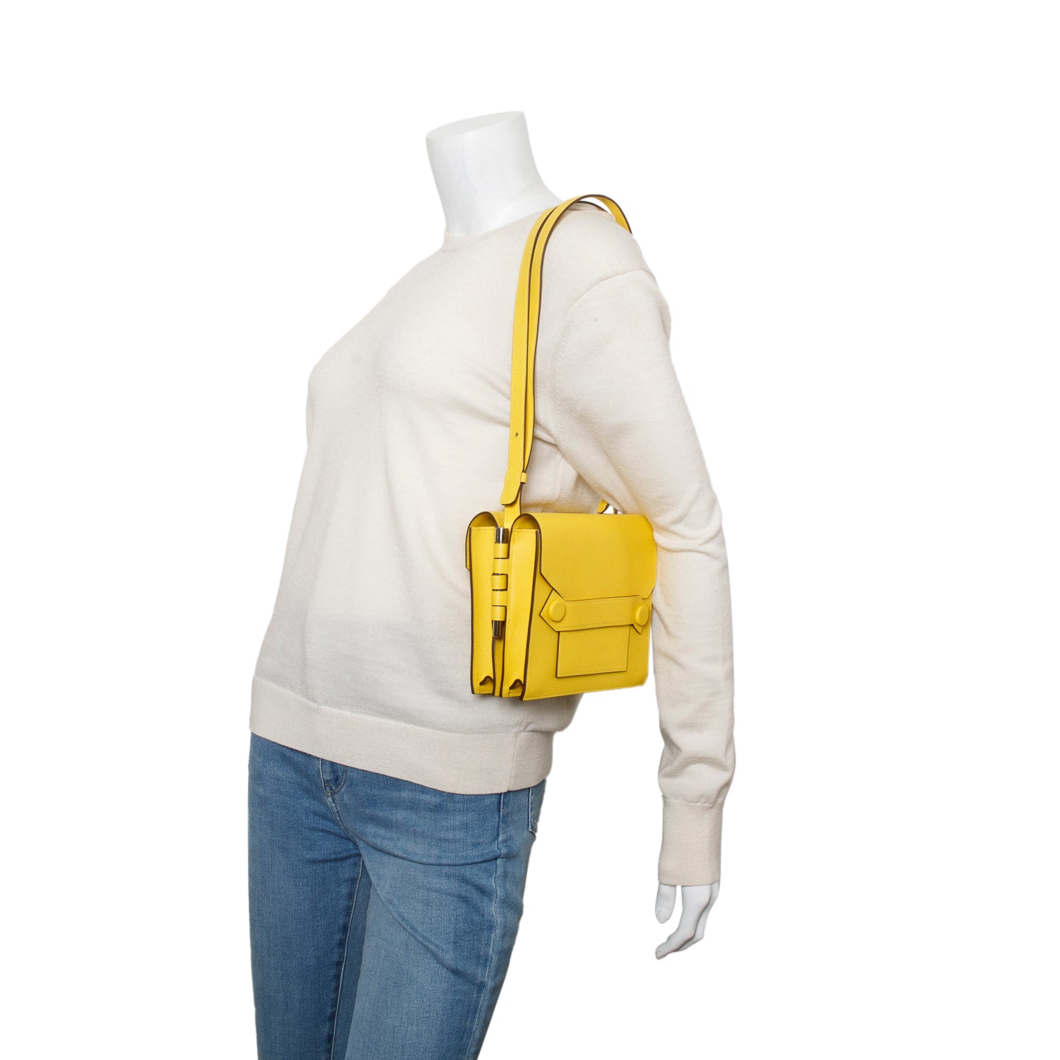 Hermes Jaune de Naples Evercolor Twins Bag w/ Box