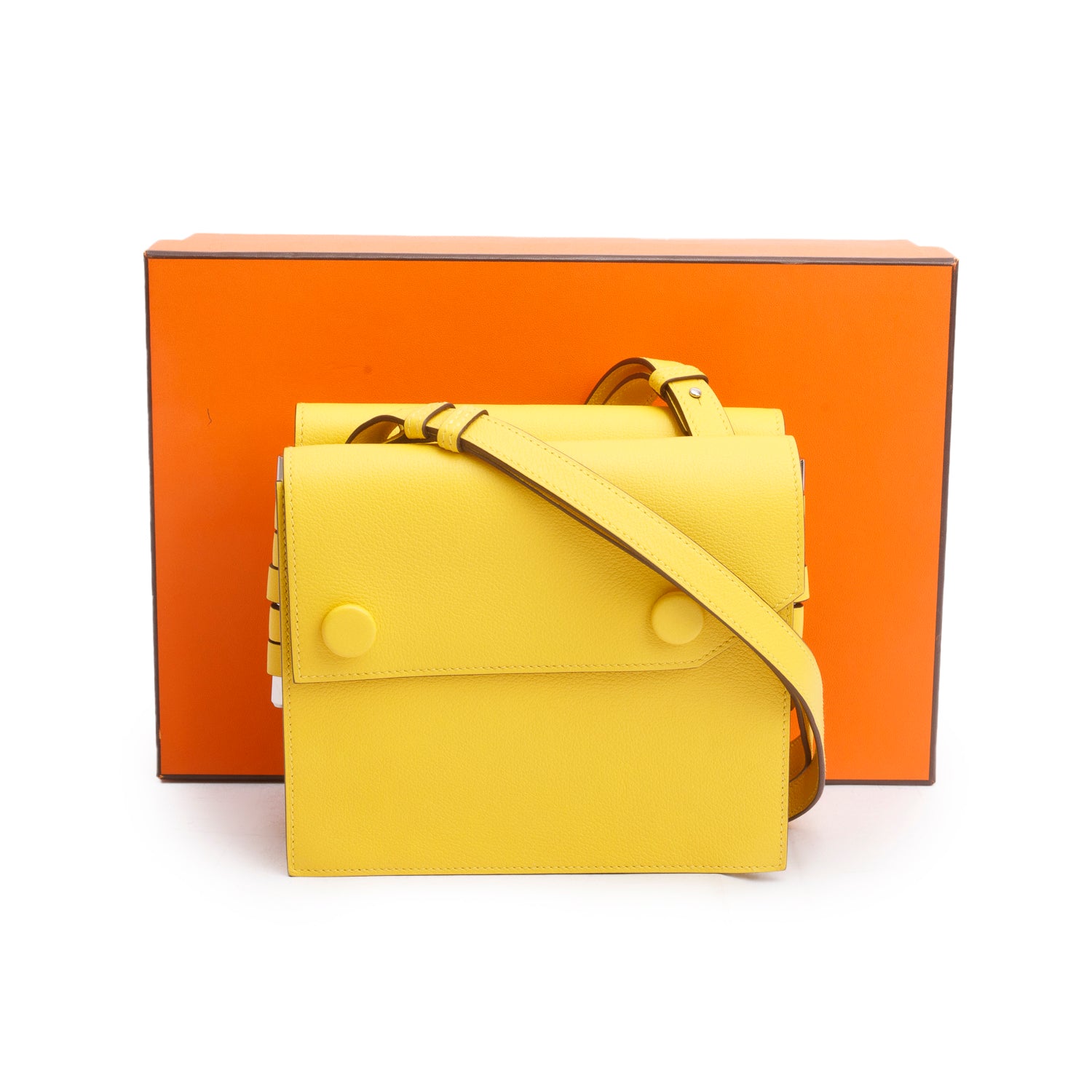 Hermes Jaune de Naples Evercolor Twins Bag w/ Box