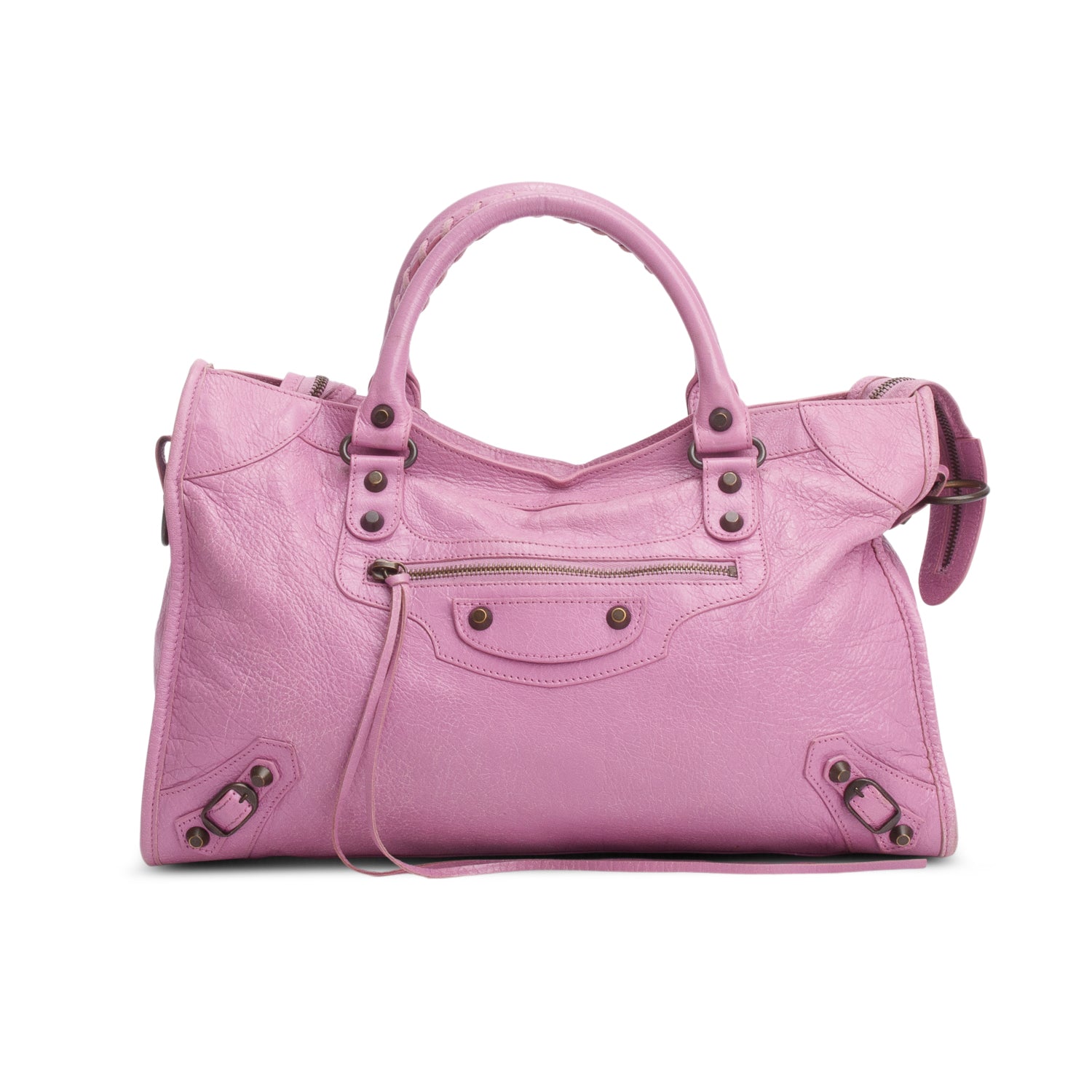 Balenciaga Purple Arena Lambskin Leather Le City Medium Bag