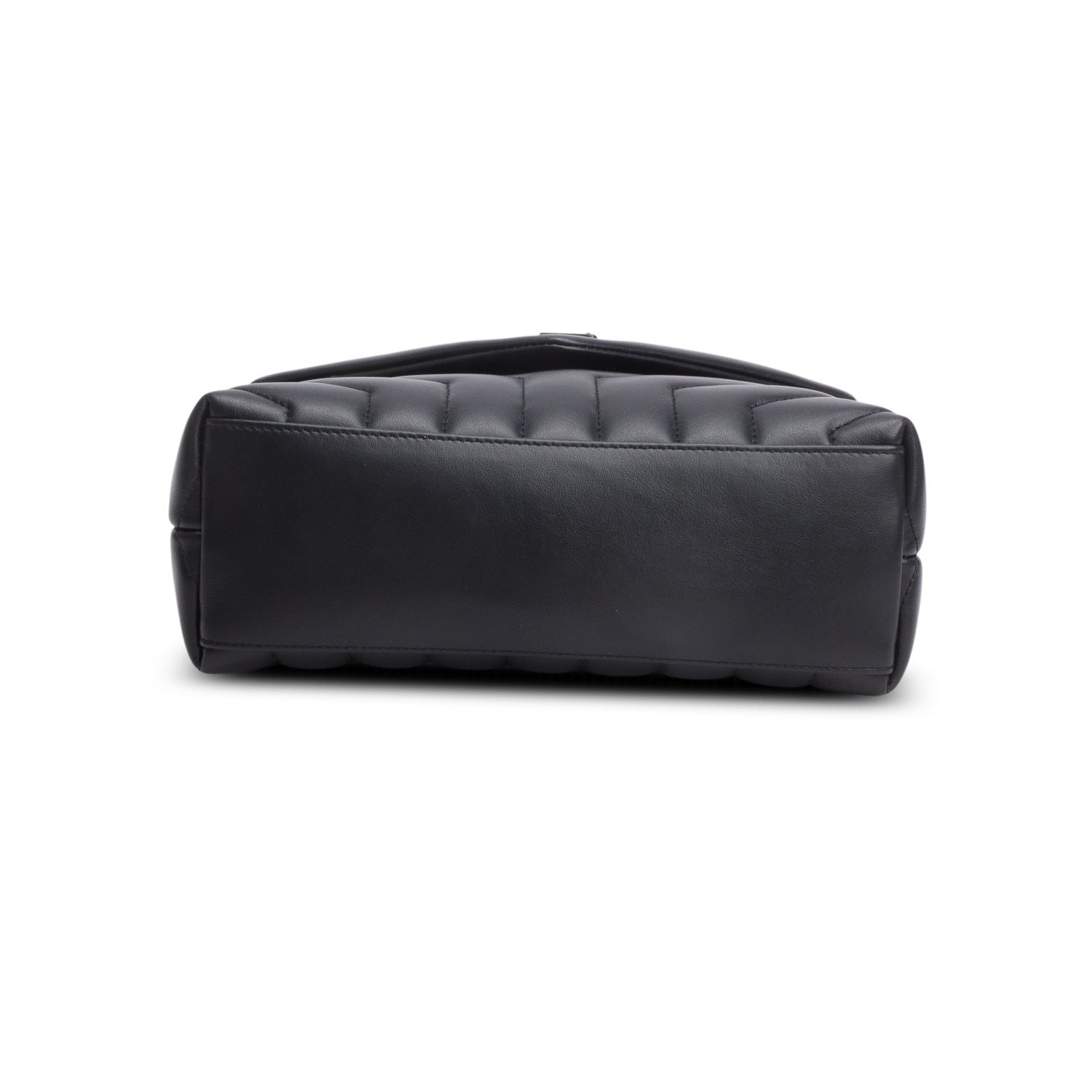 Saint Laurent 2022 Black Y Chevron Leather Small LouLou Shoulder Bag w/ Box