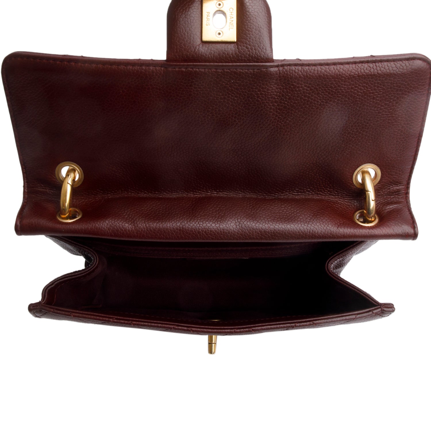 Chanel Burgundy Caviar Quilted Medium Retro Class Flap Bag