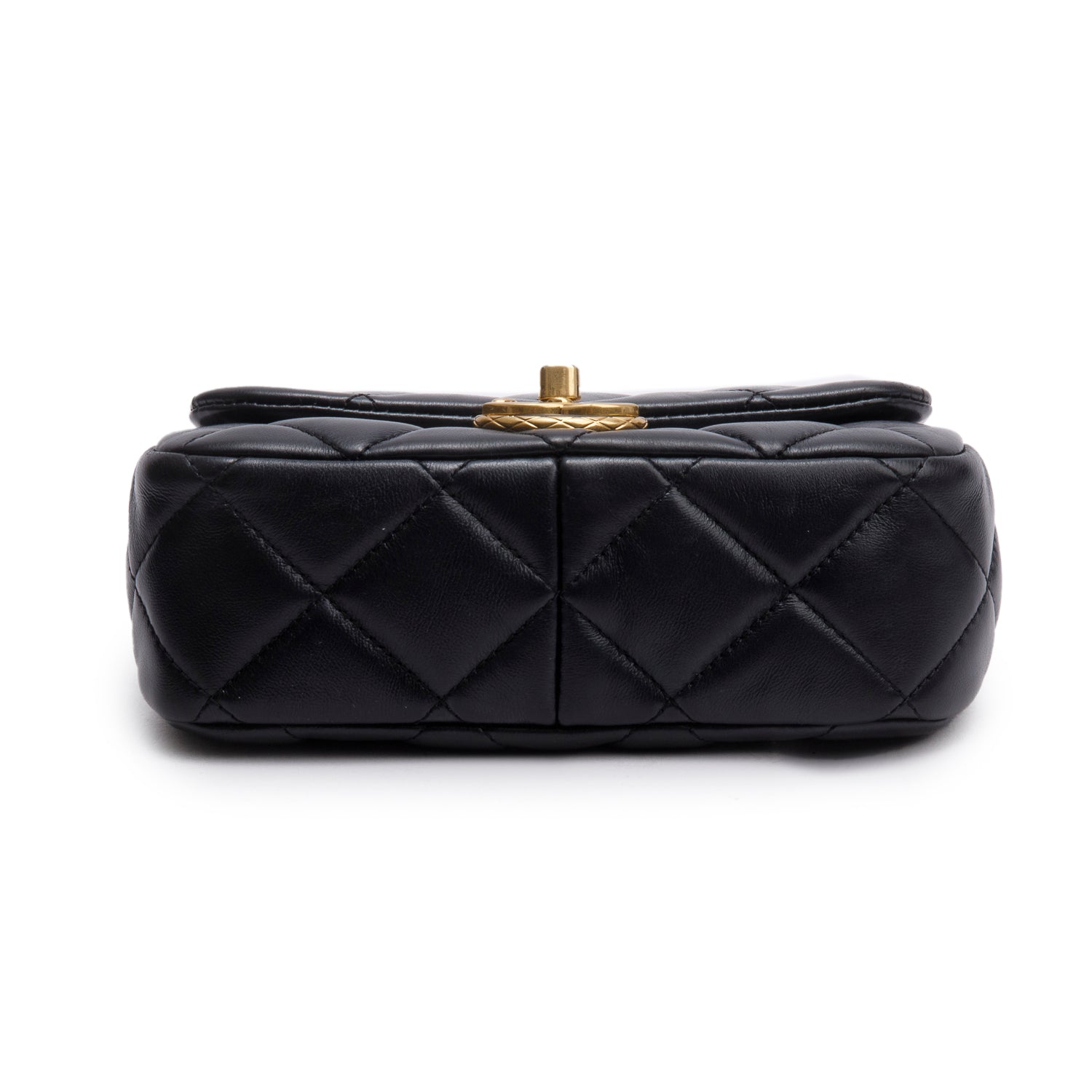 Chanel Black Quilted Calfskin Leather Mini CC Matelasse Flap Bag w/ Box