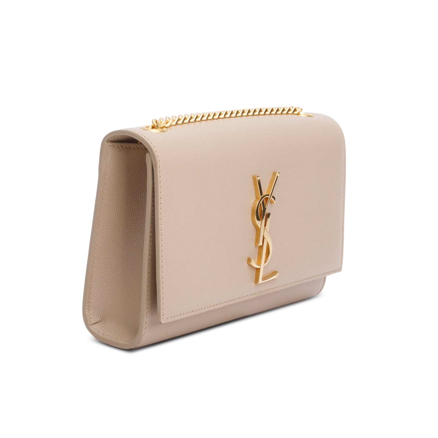 Saint Laurent 2022 Beige Grain De Poudre Small Monogram Kate Satchel w/ Box & Receipt