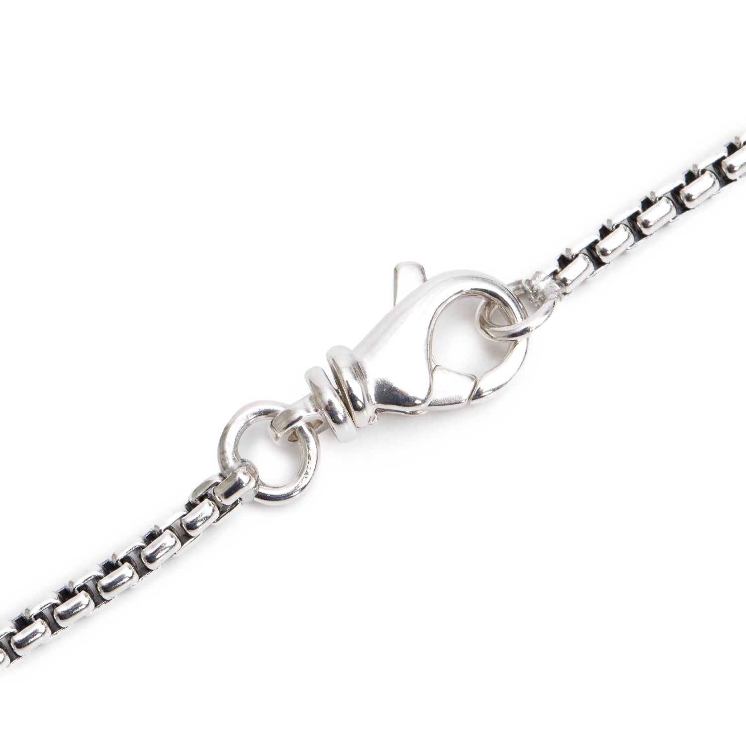 David Yurman Sterling Silver 5 Diamond Ball Station Long Box Chain Necklace
