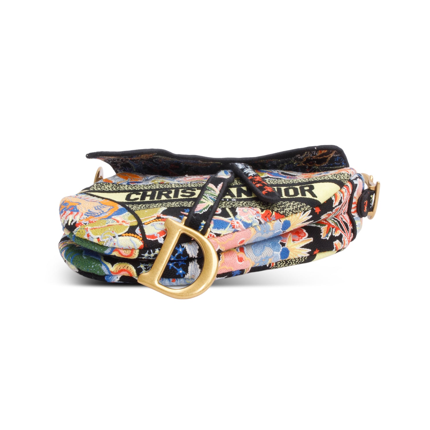 Christian Dior Multicolor Canvas Embroidered Zodiac Fantastico Saddle Bag w/ Box, Strap & Receipt