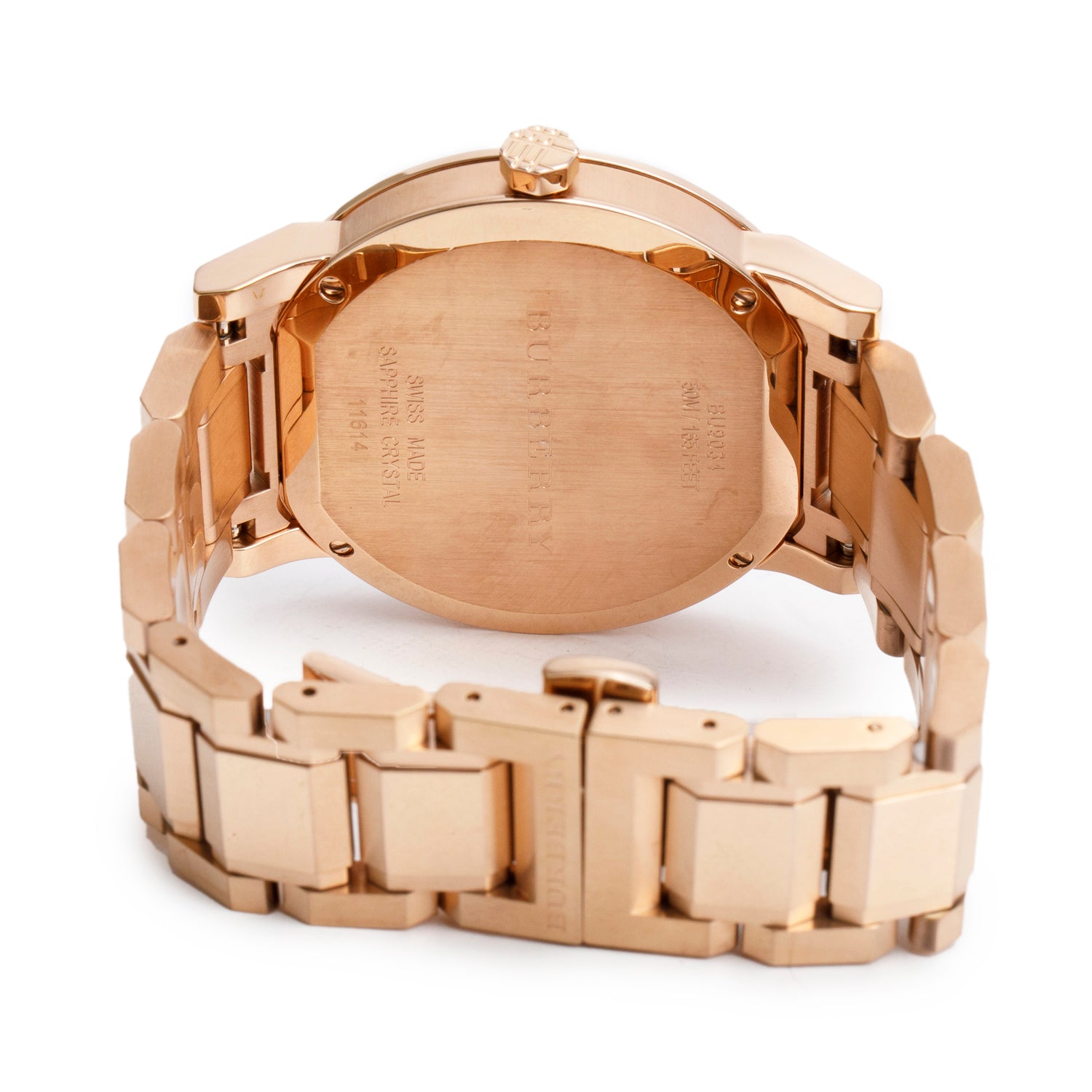 Burberry Rose Gold Plated Stainless Steel BU9034 The City 38 MM Quartz Watch w/ Box